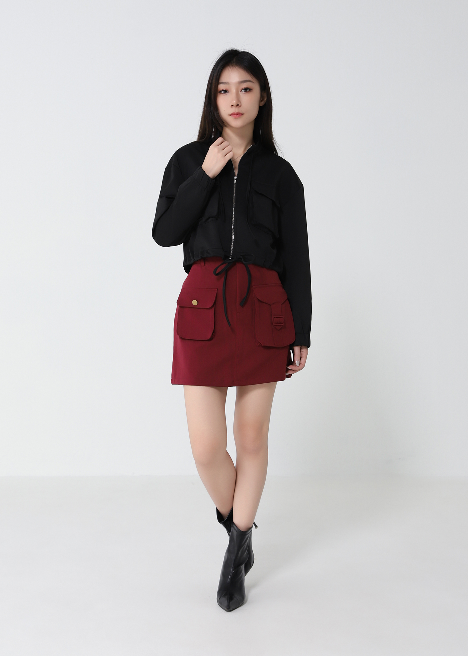 High Waist Front Button Skirt Pants 33139