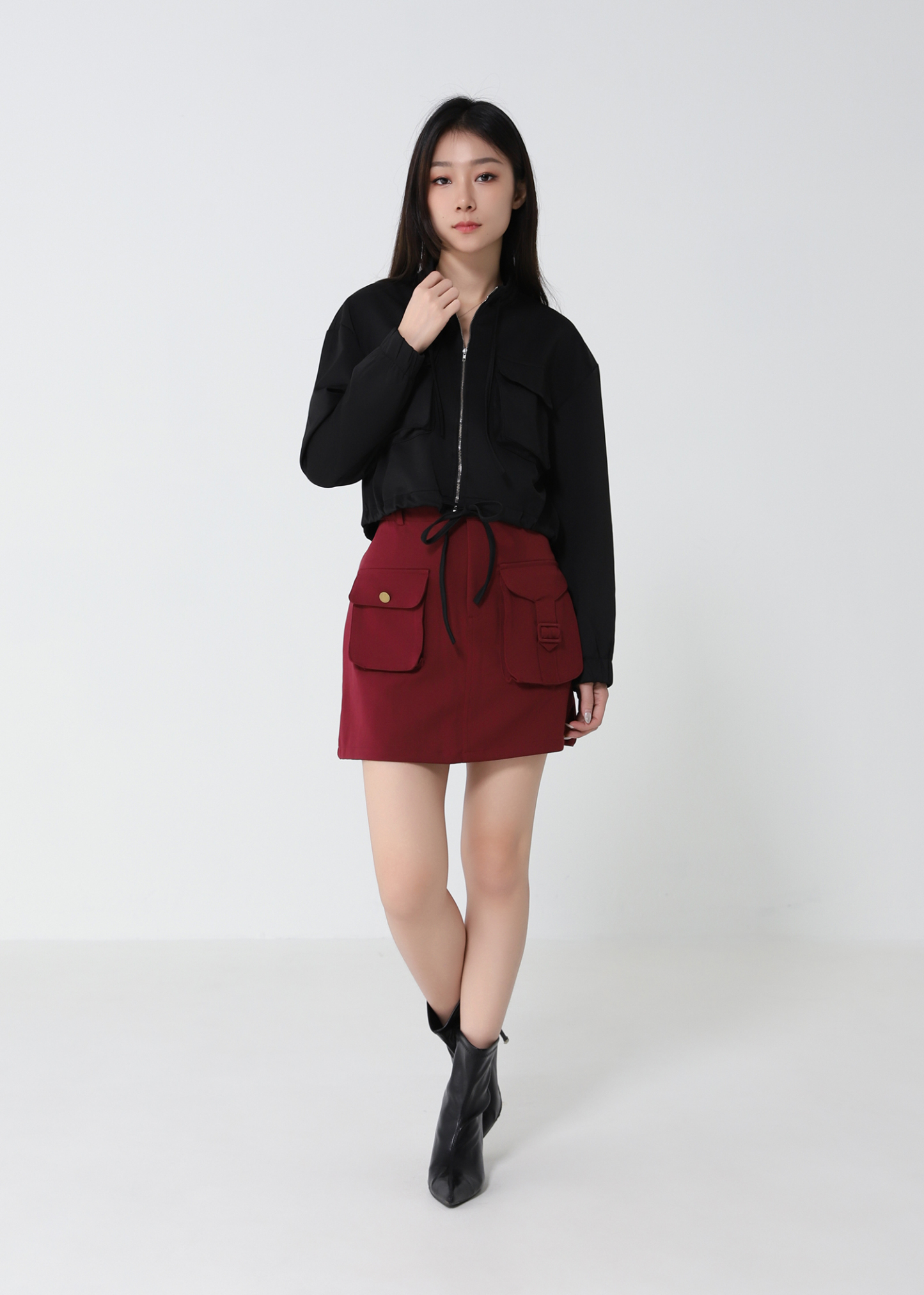 High Waist Front Button Skirt Pants 33139
