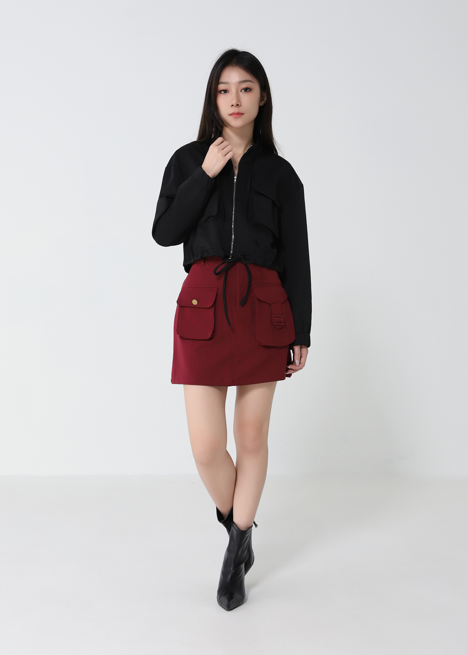 High Waist Front Button Skirt Pants 33139