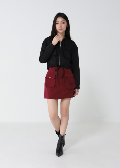 High Waist Front Button Skirt Pants 33139