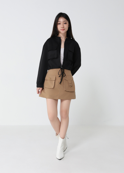High Waist Front Button Skirt Pants 33139