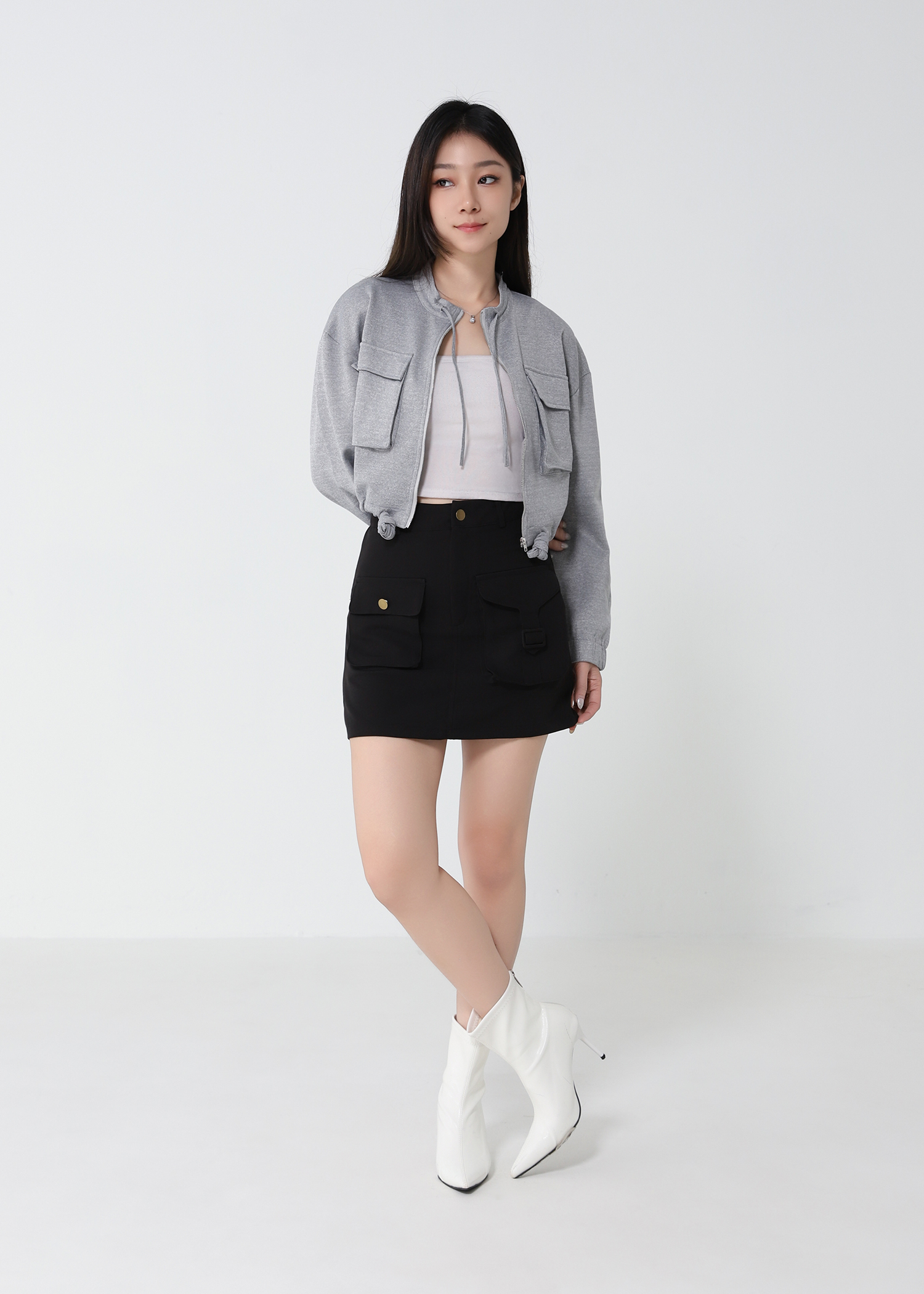 High Waist Front Button Skirt Pants 33139