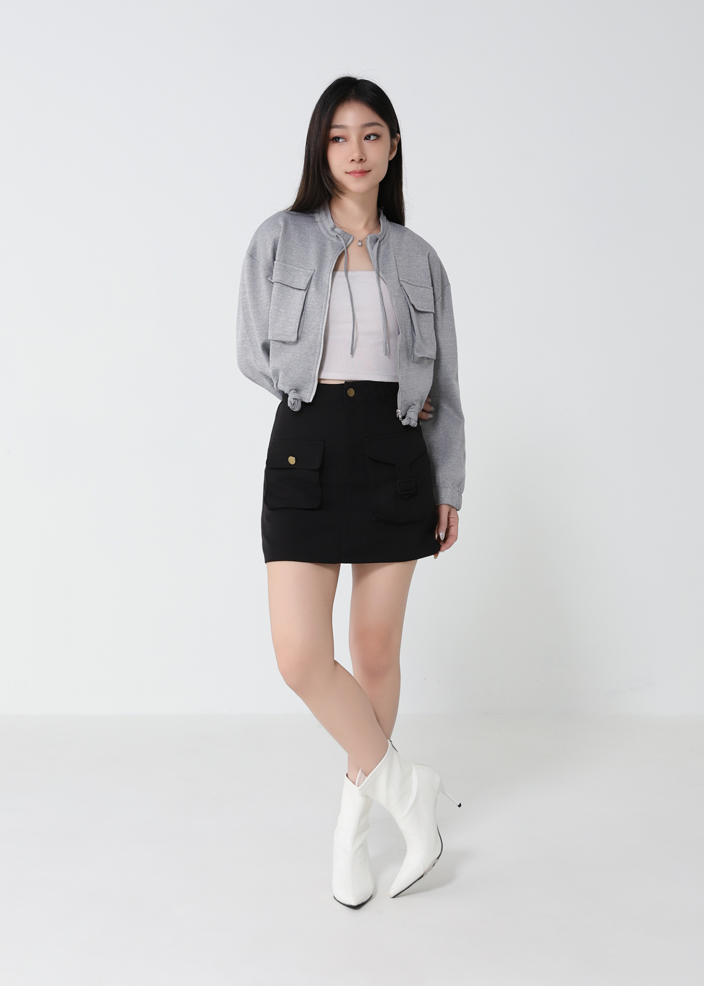 High Waist Front Button Skirt Pants 33139