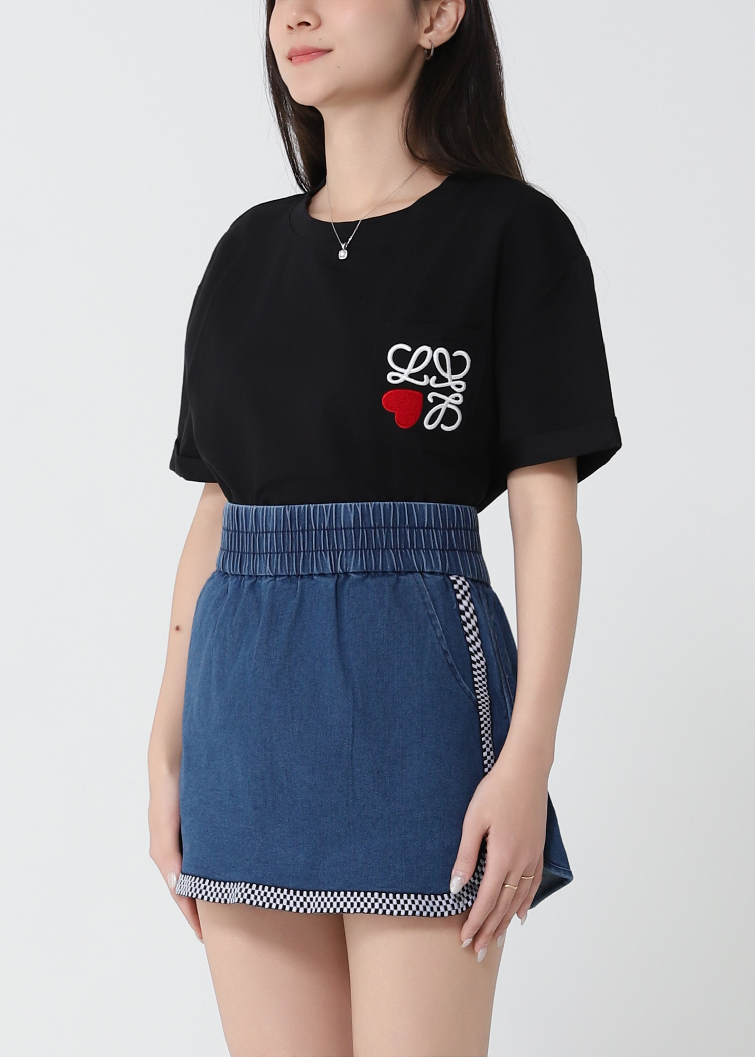 High Waist Denim Side Pocket Skirt Pants 
