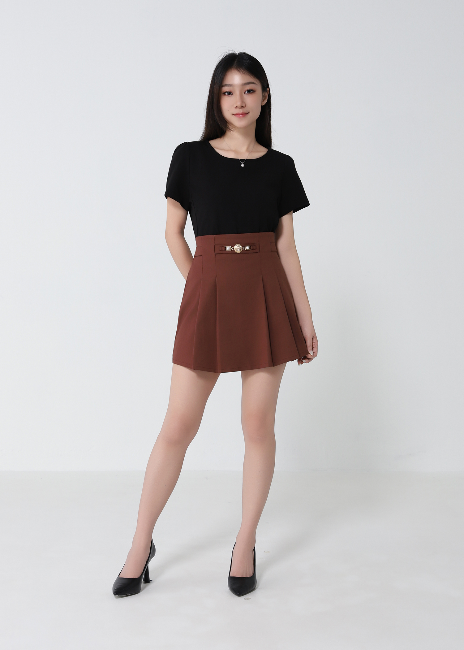 High Waist Pleated SKirt Pants 
