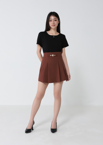 High Waist Pleated SKirt Pants 