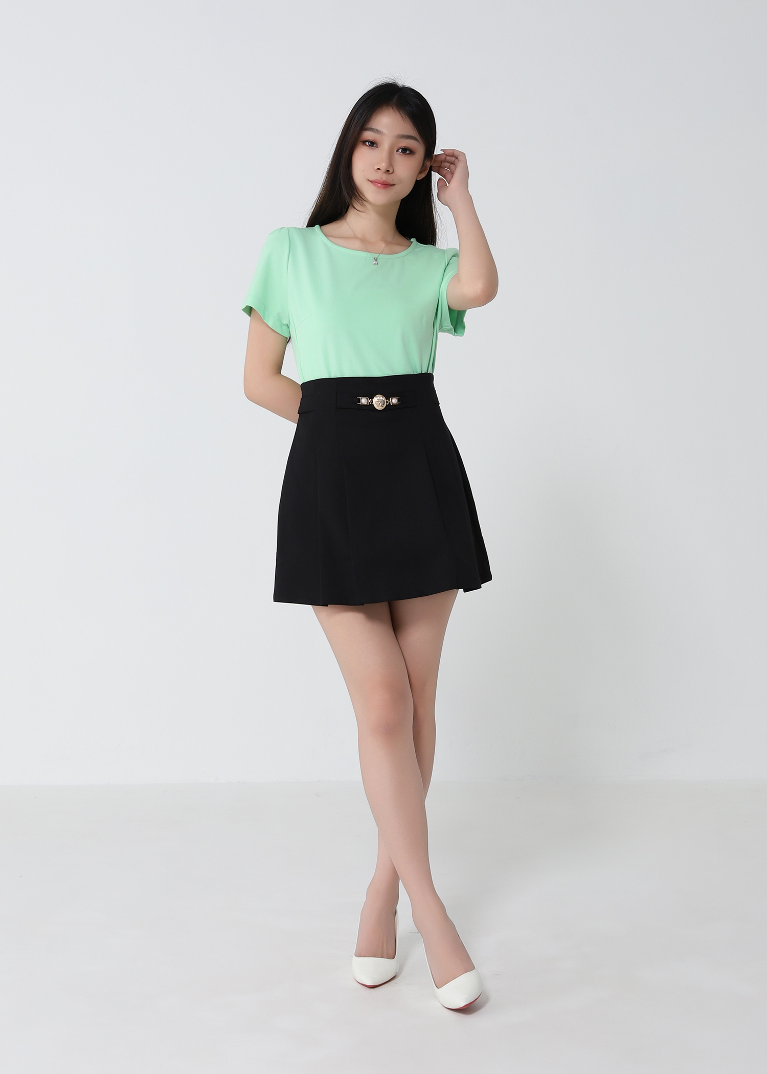 High Waist Pleated SKirt Pants 