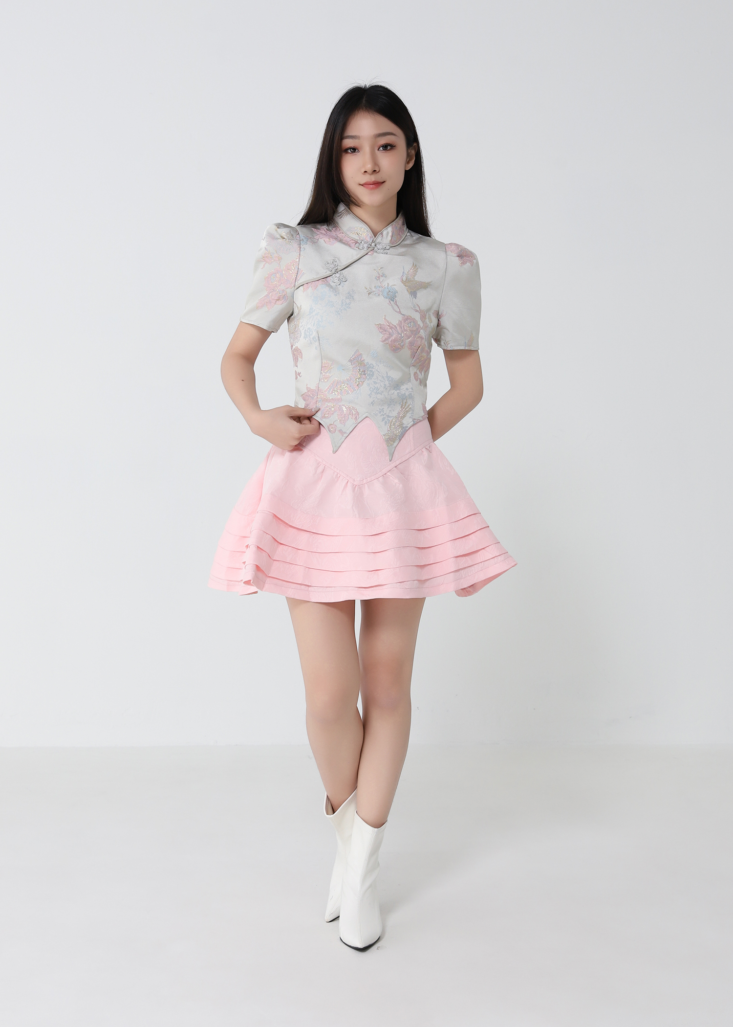 Short Sleeve Back Zip New Year Top 33207