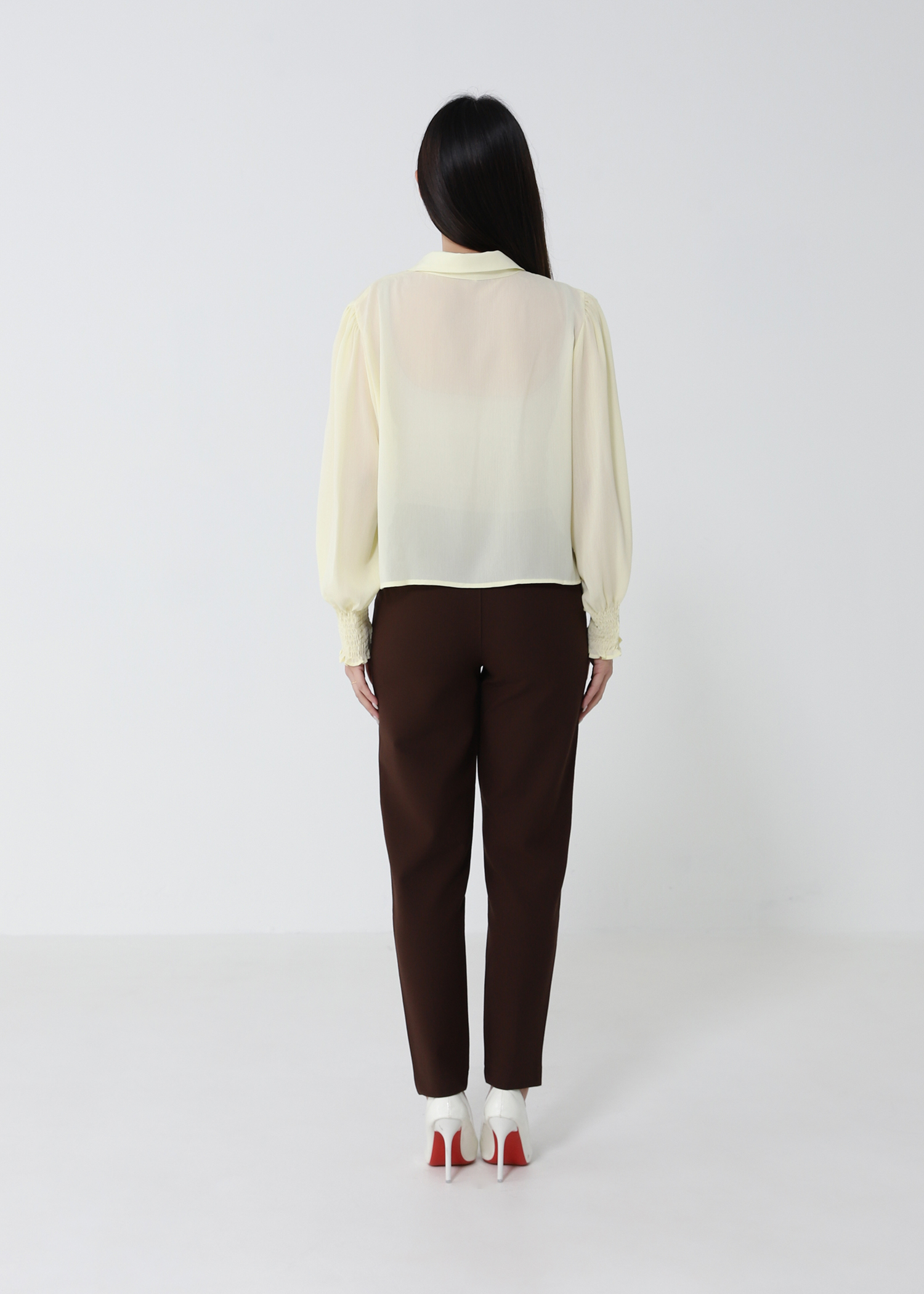 Long Sleeve Pleated Top 33258