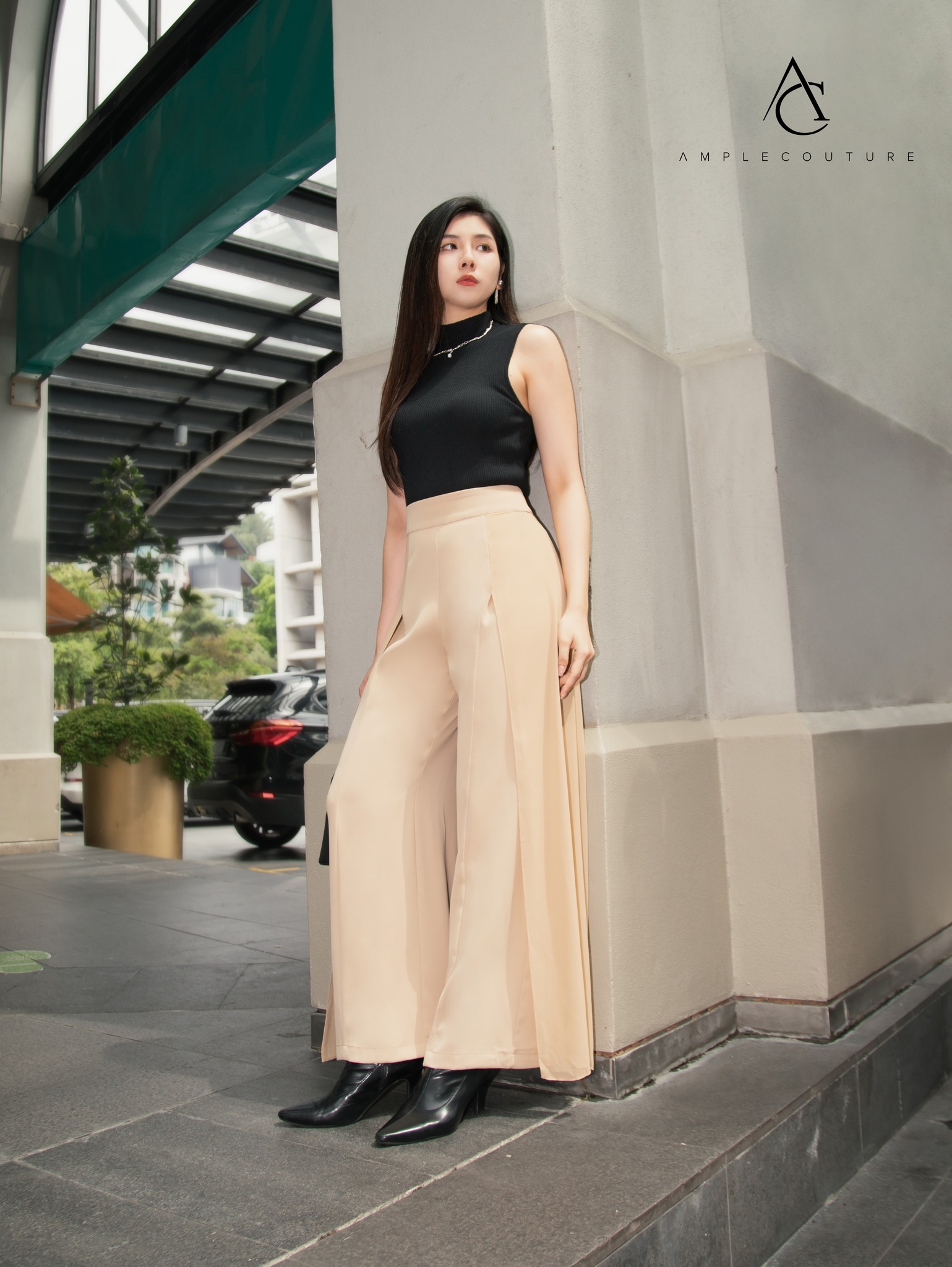 High Waist With Net Long Pants AC523