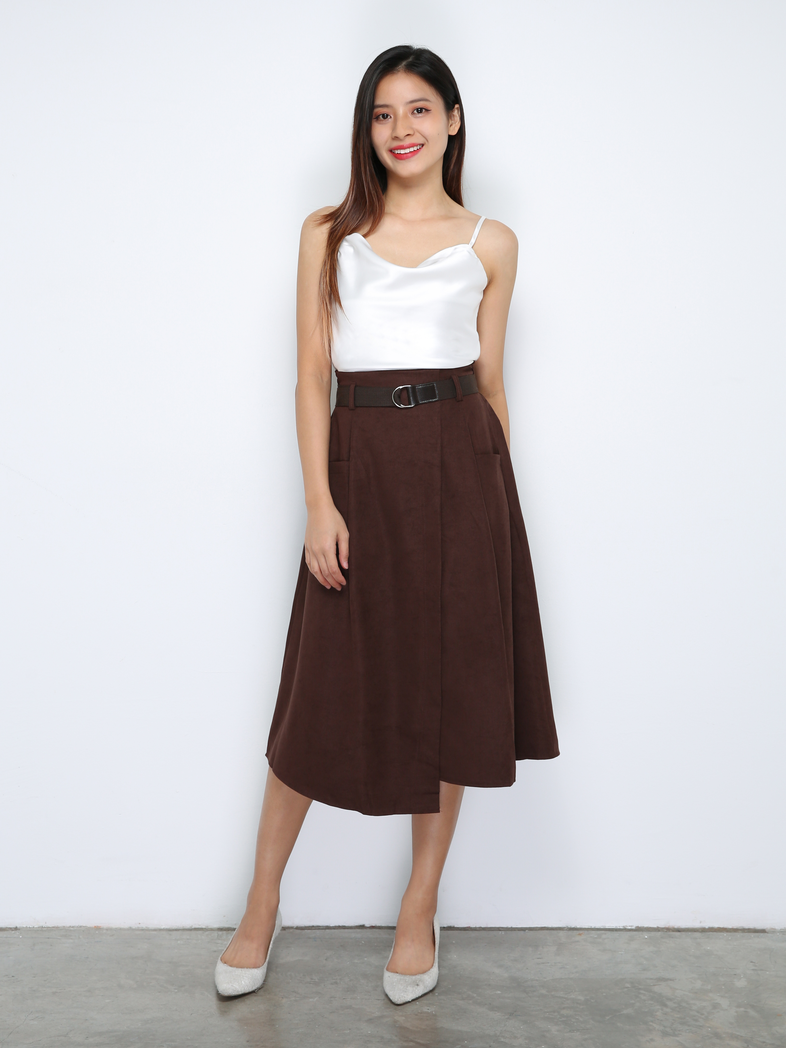 Long Skirt With Belt Skirt 33285