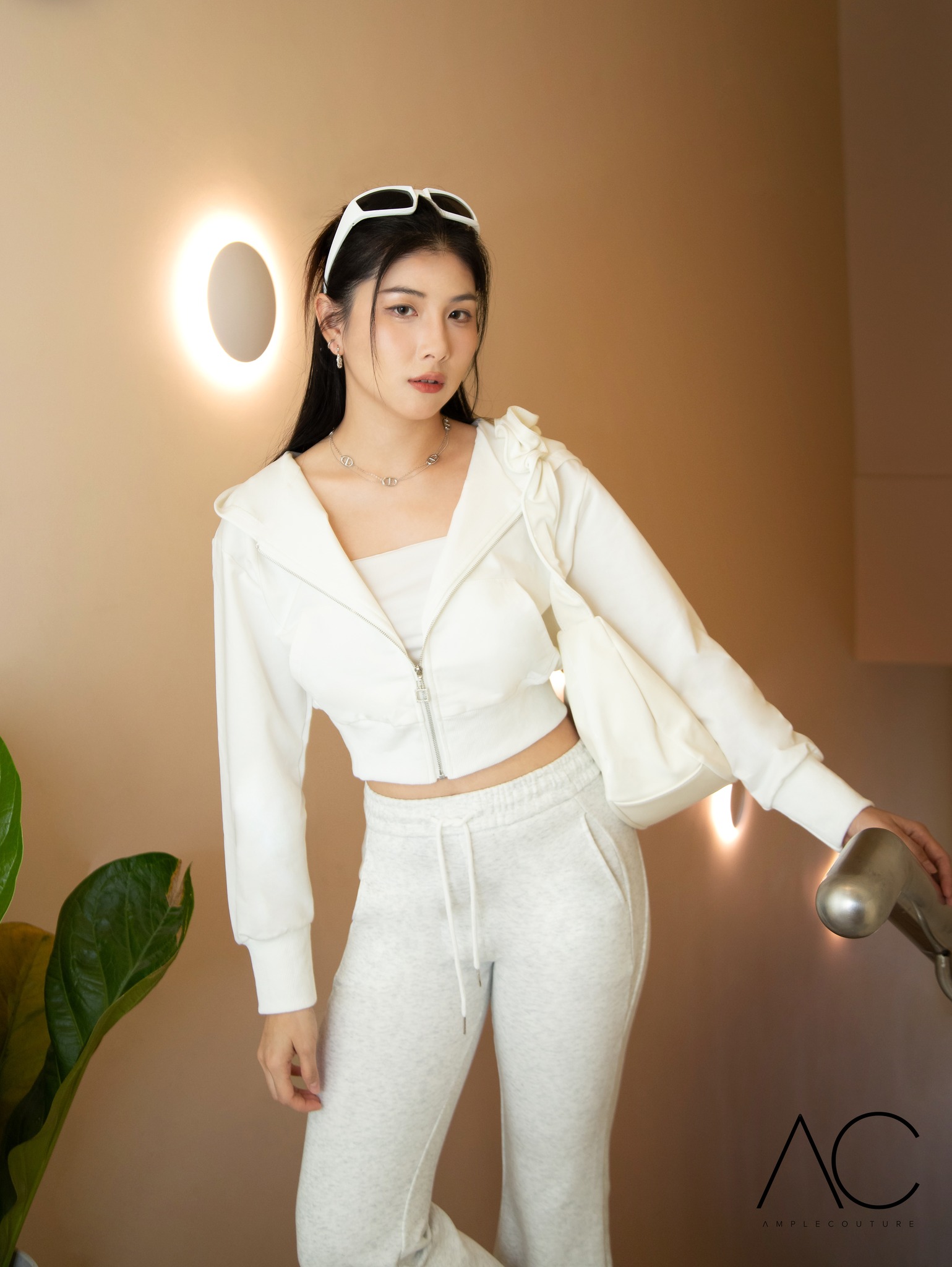 High Elastic Waist Front Pocket Long Pant 33401