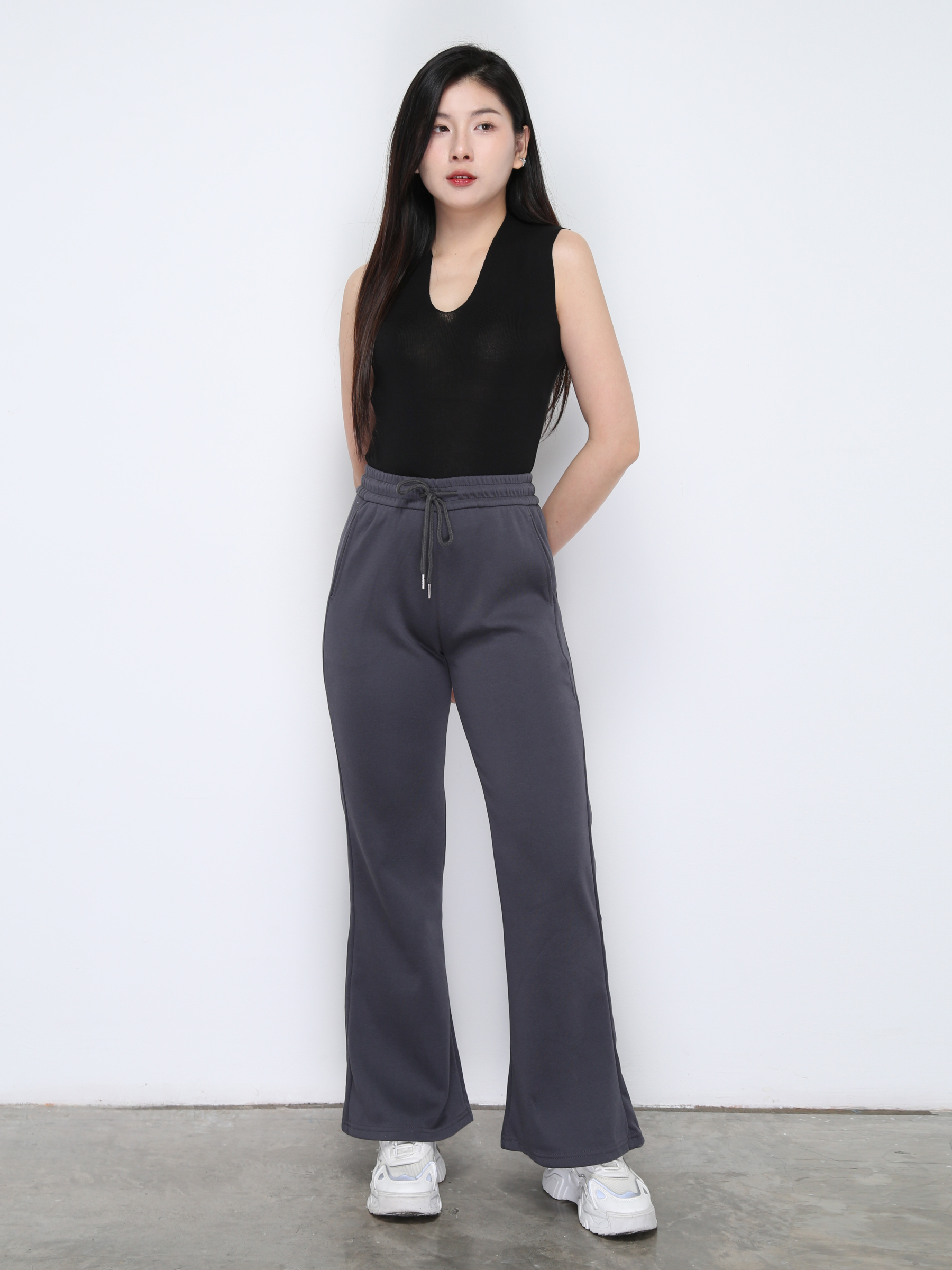 High Elastic Waist Front Pocket Long Pant 33401
