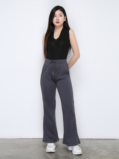 High Elastic Waist Front Pocket Long Pant 33401