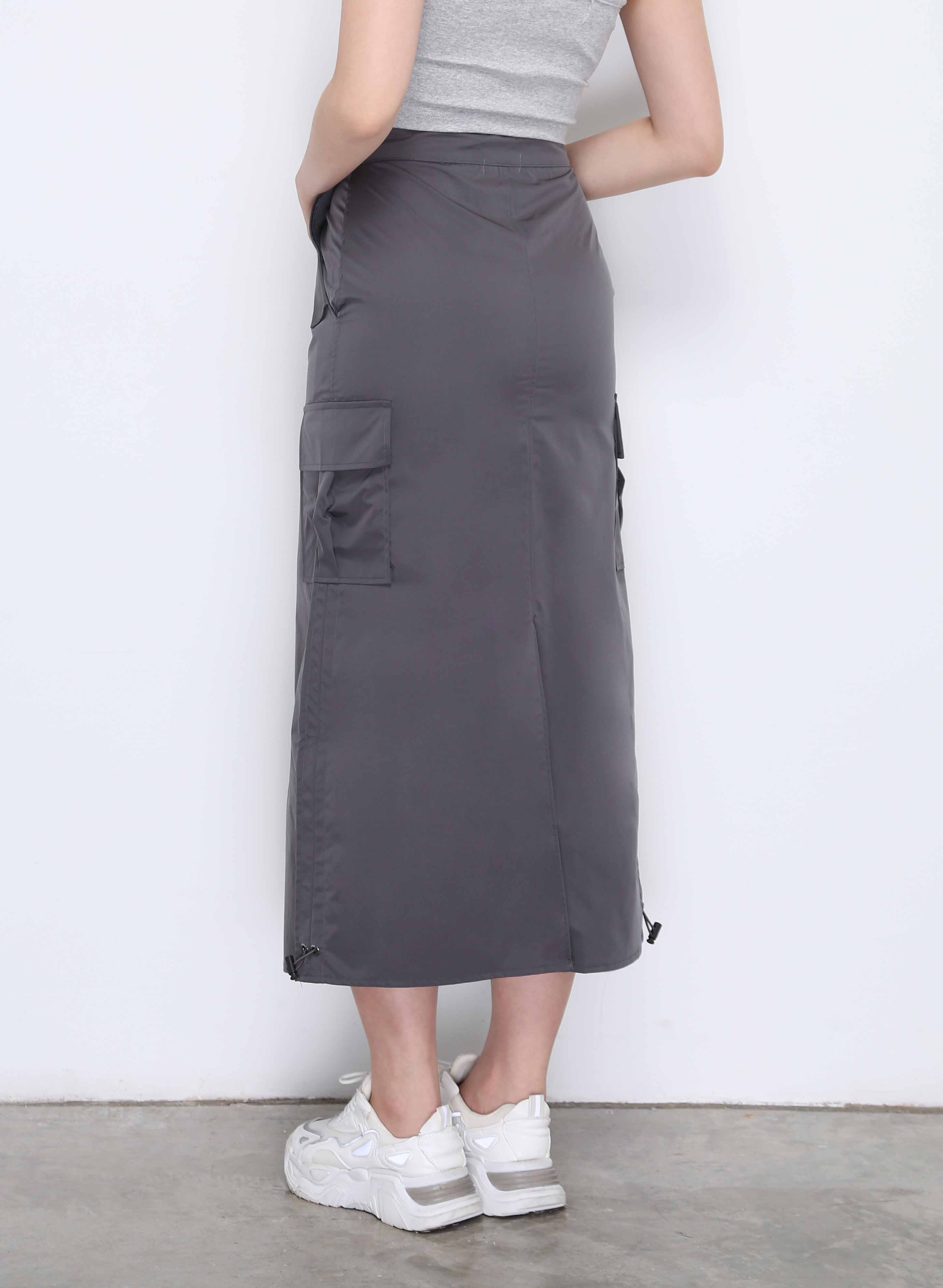 Side Drawstring Long Skirt 33499