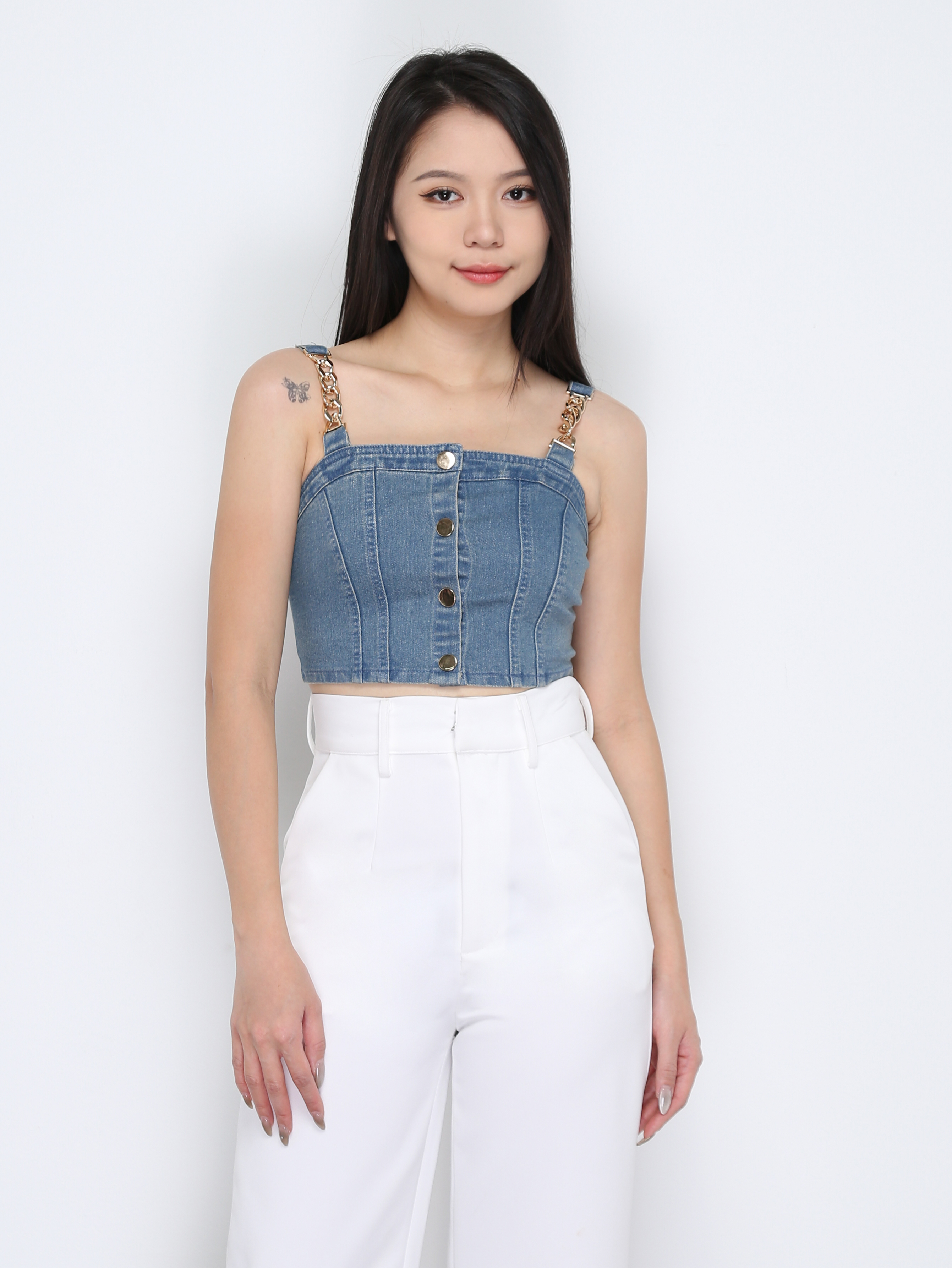 Sleeveless With Decorative Chain Top 33514