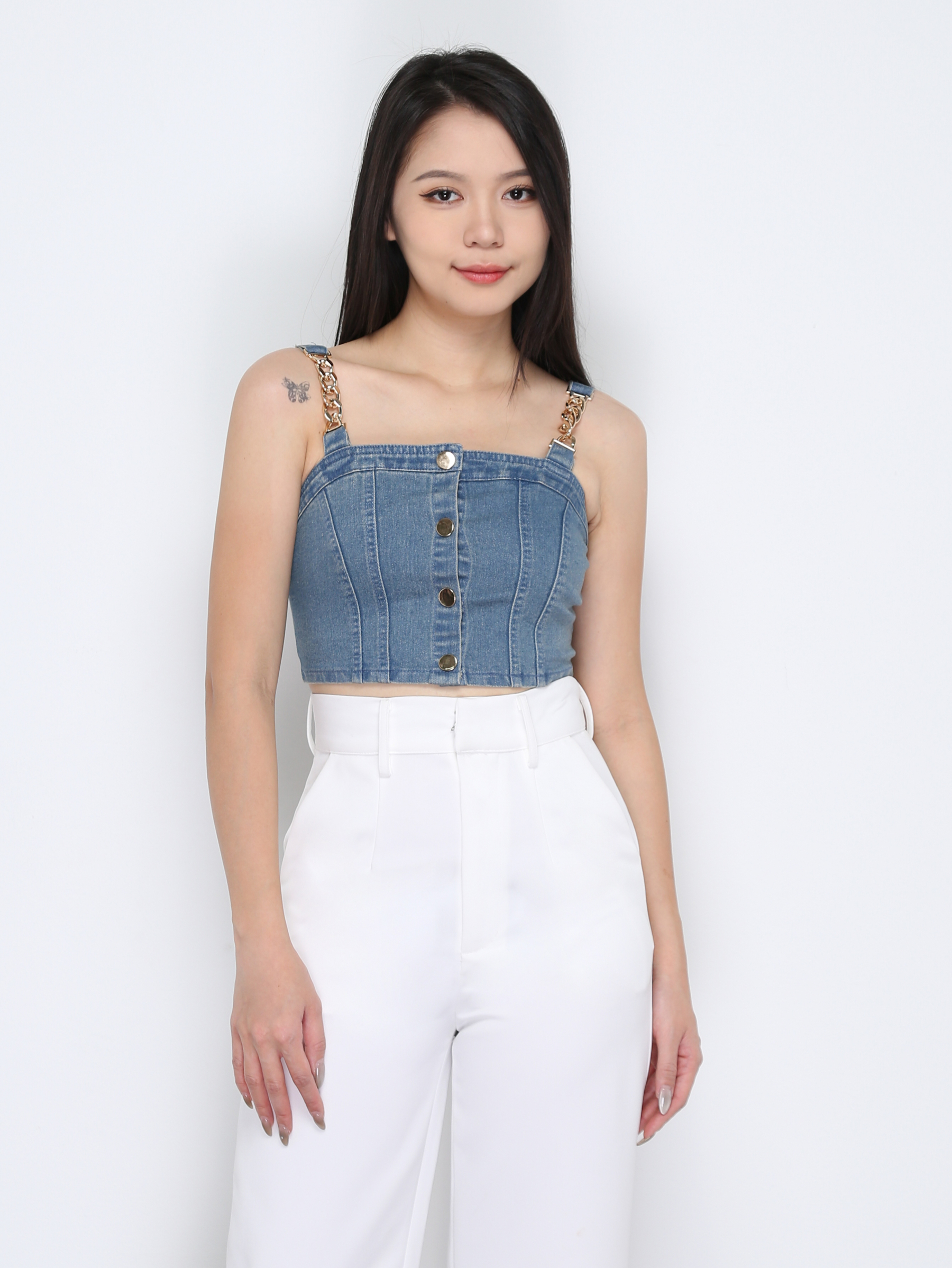 Sleeveless With Decorative Chain Top 33514