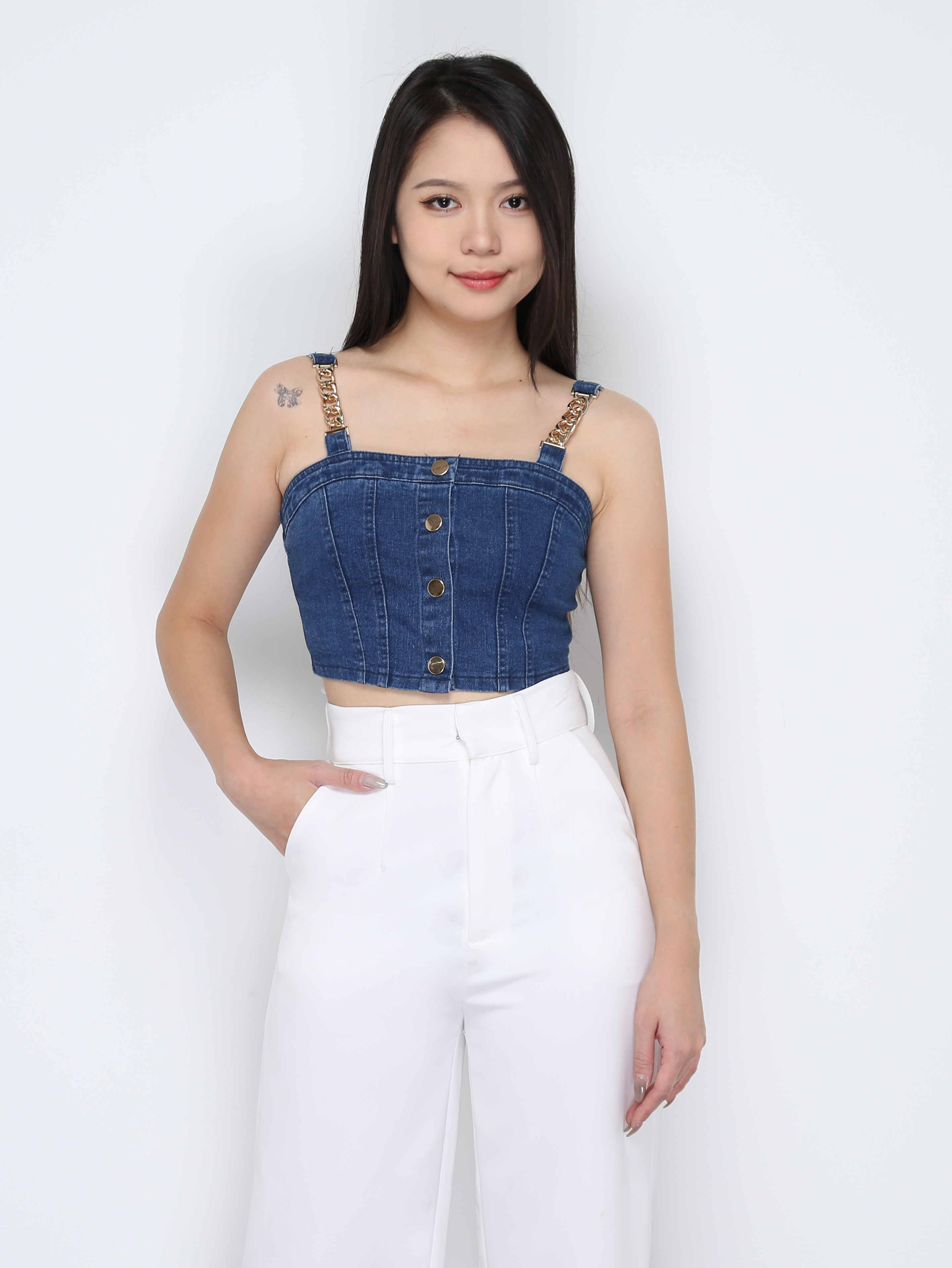 Sleeveless With Decorative Chain Top 33514