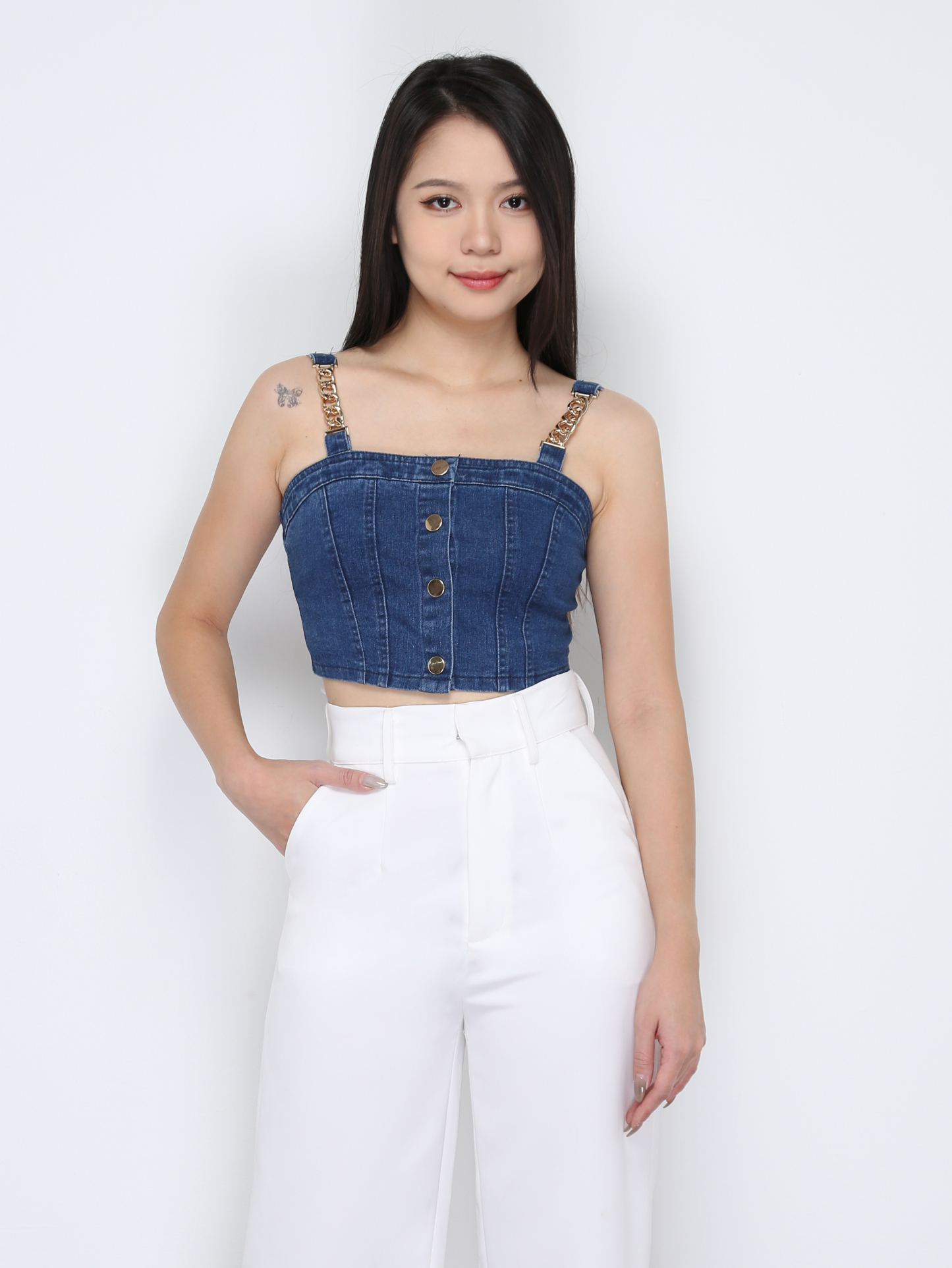 Sleeveless With Decorative Chain Top 33514