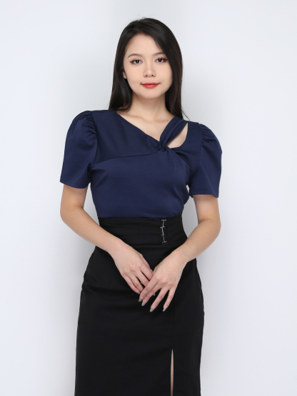 Short Sleeve Pleated Top 33537