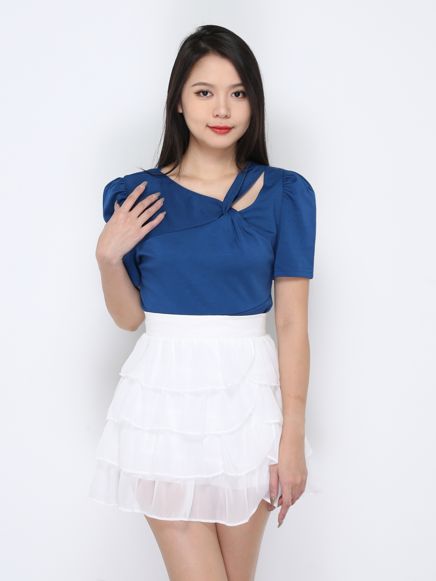 Short Sleeve Pleated Top 33537