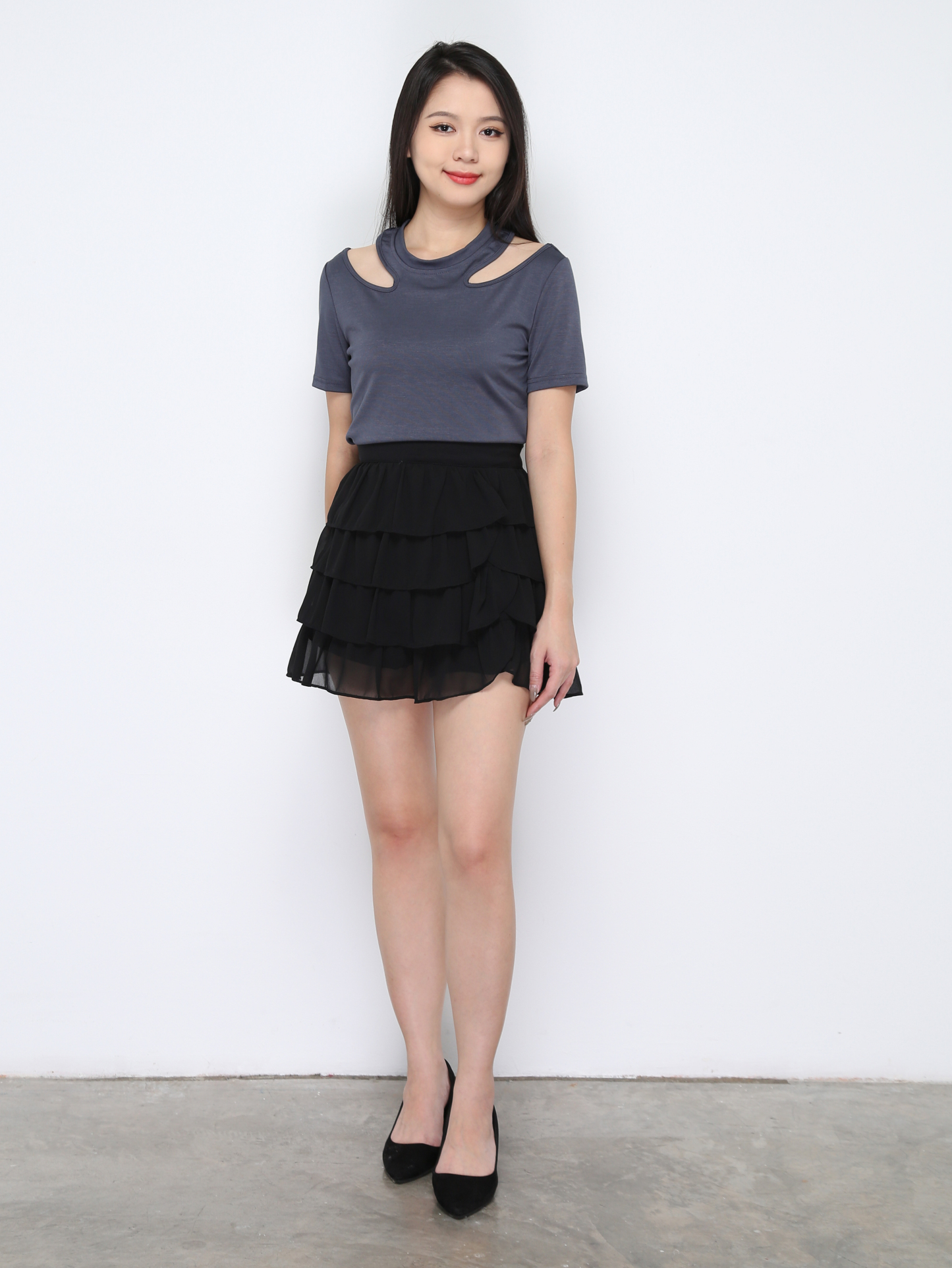 Layered Net Skirt Pants 33564