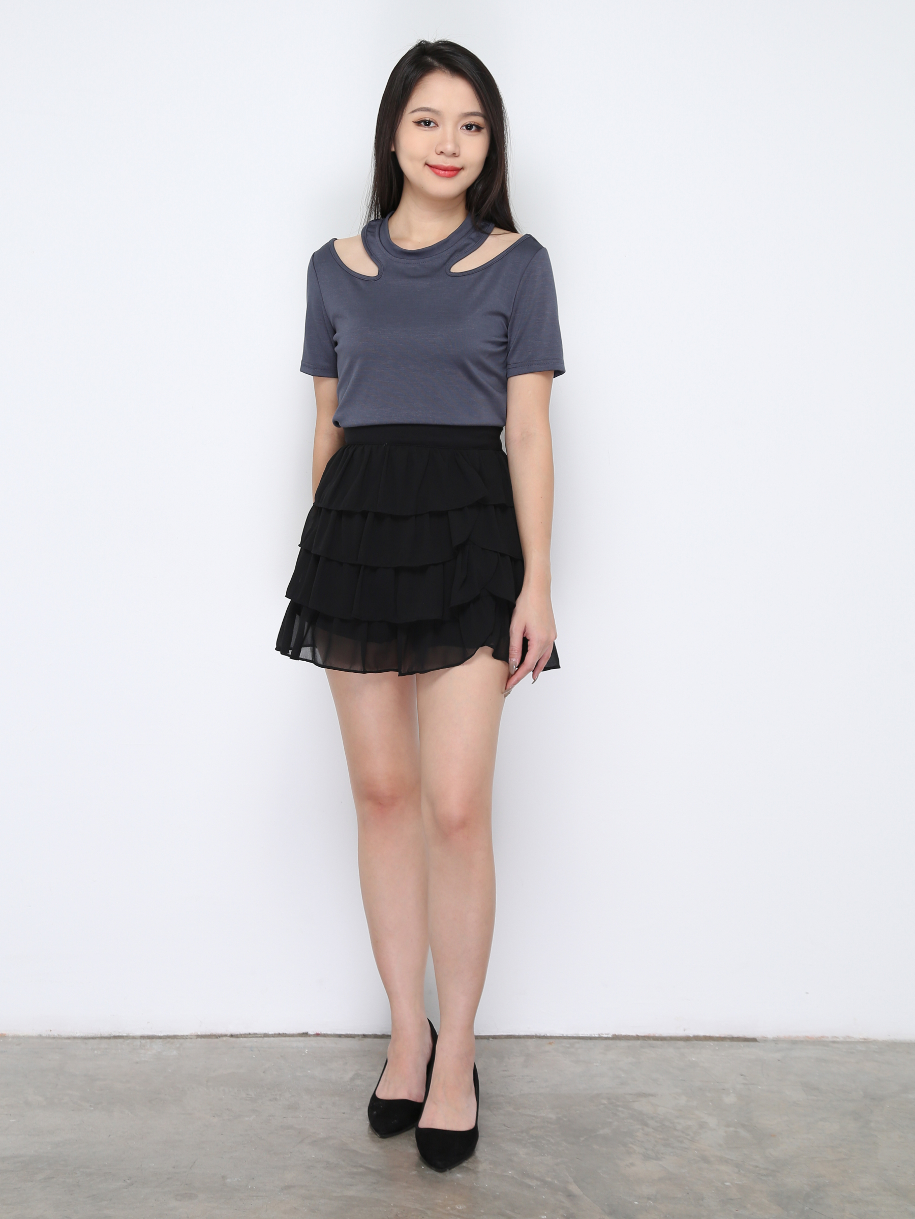 Layered Net Skirt Pants 33564