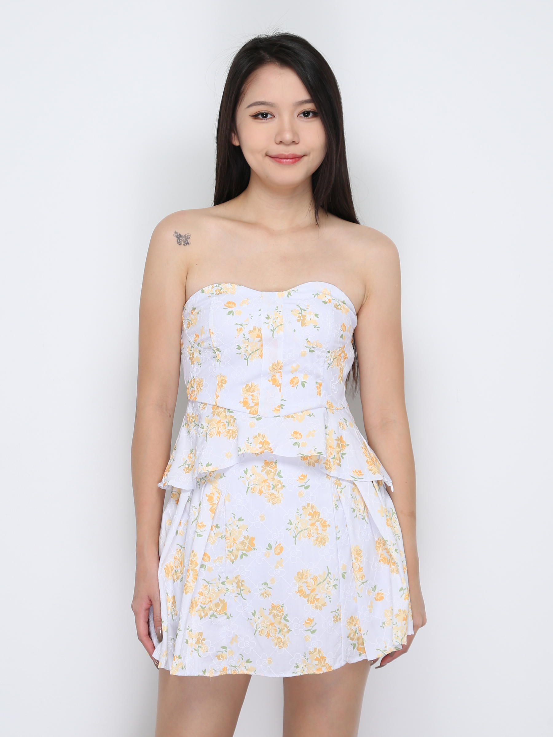 High Waist Floral Side Pleated Skirt Pants 33567