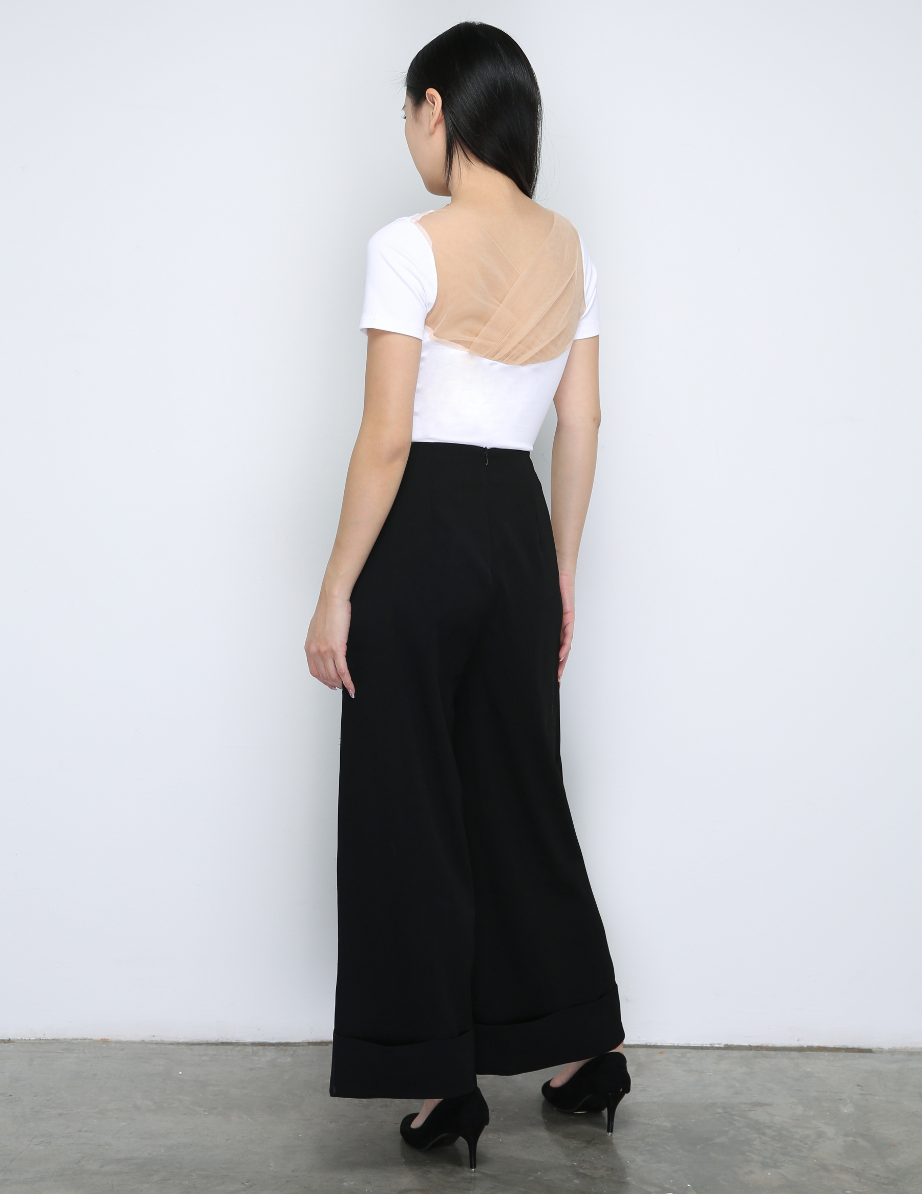 High Waist Decorative Button Long Pants 33681