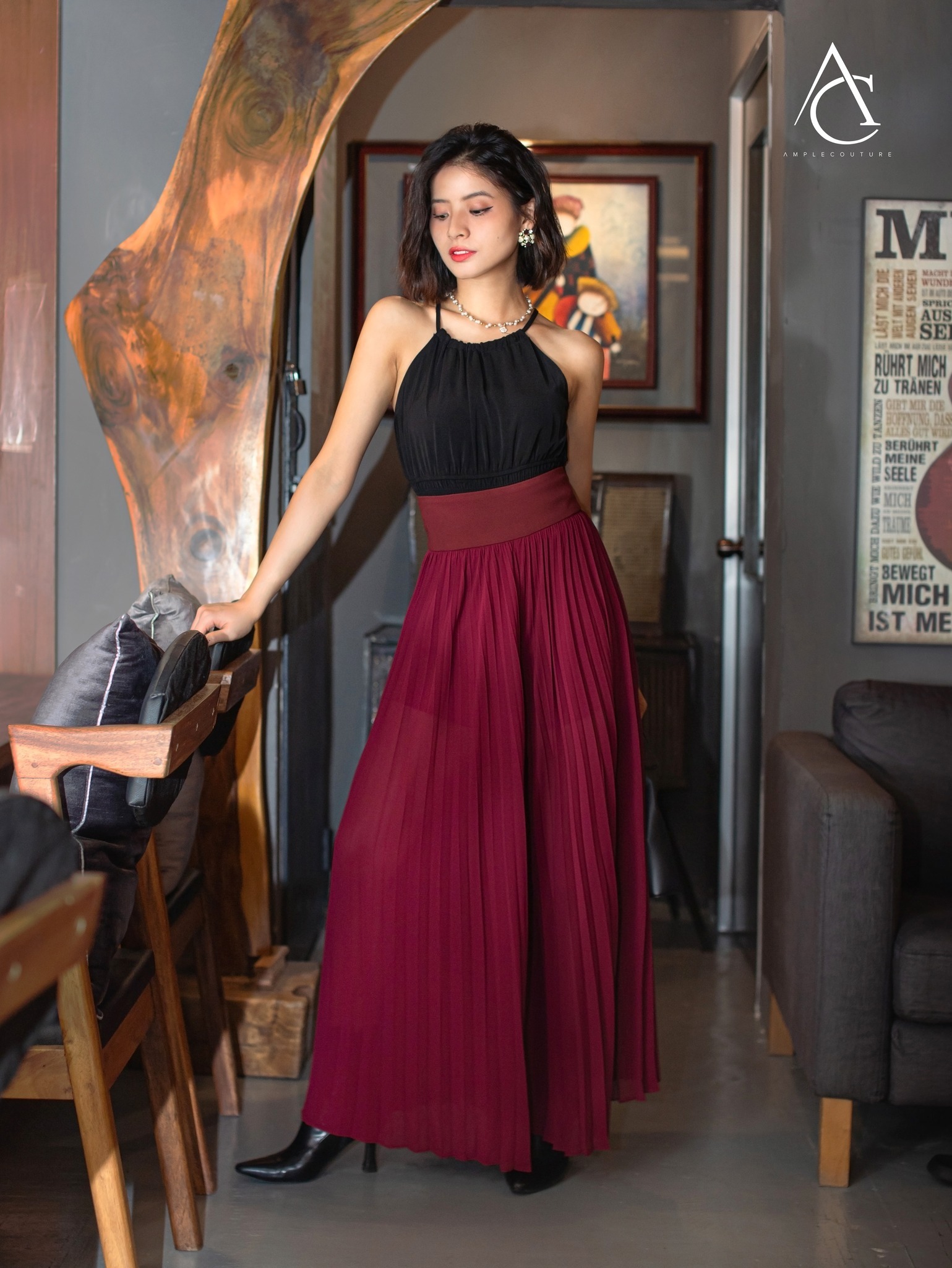 High Waist Pleated Long Pants AC417