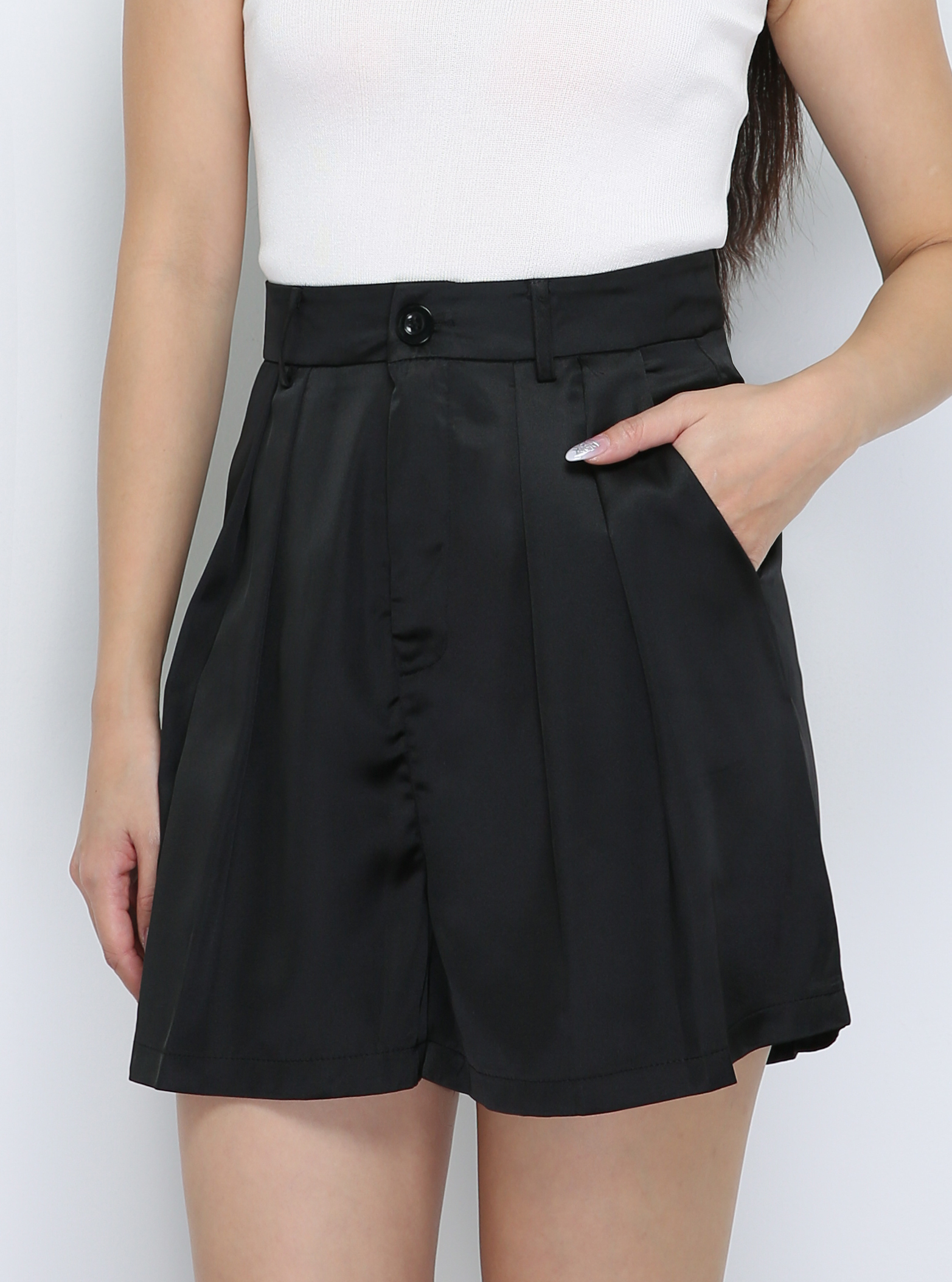 High Waist Side Pocket Short Pants 33672
