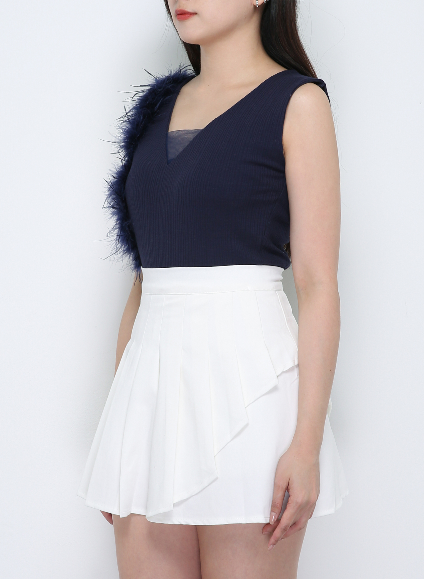 Knitted Decorative With Fur Top 33761