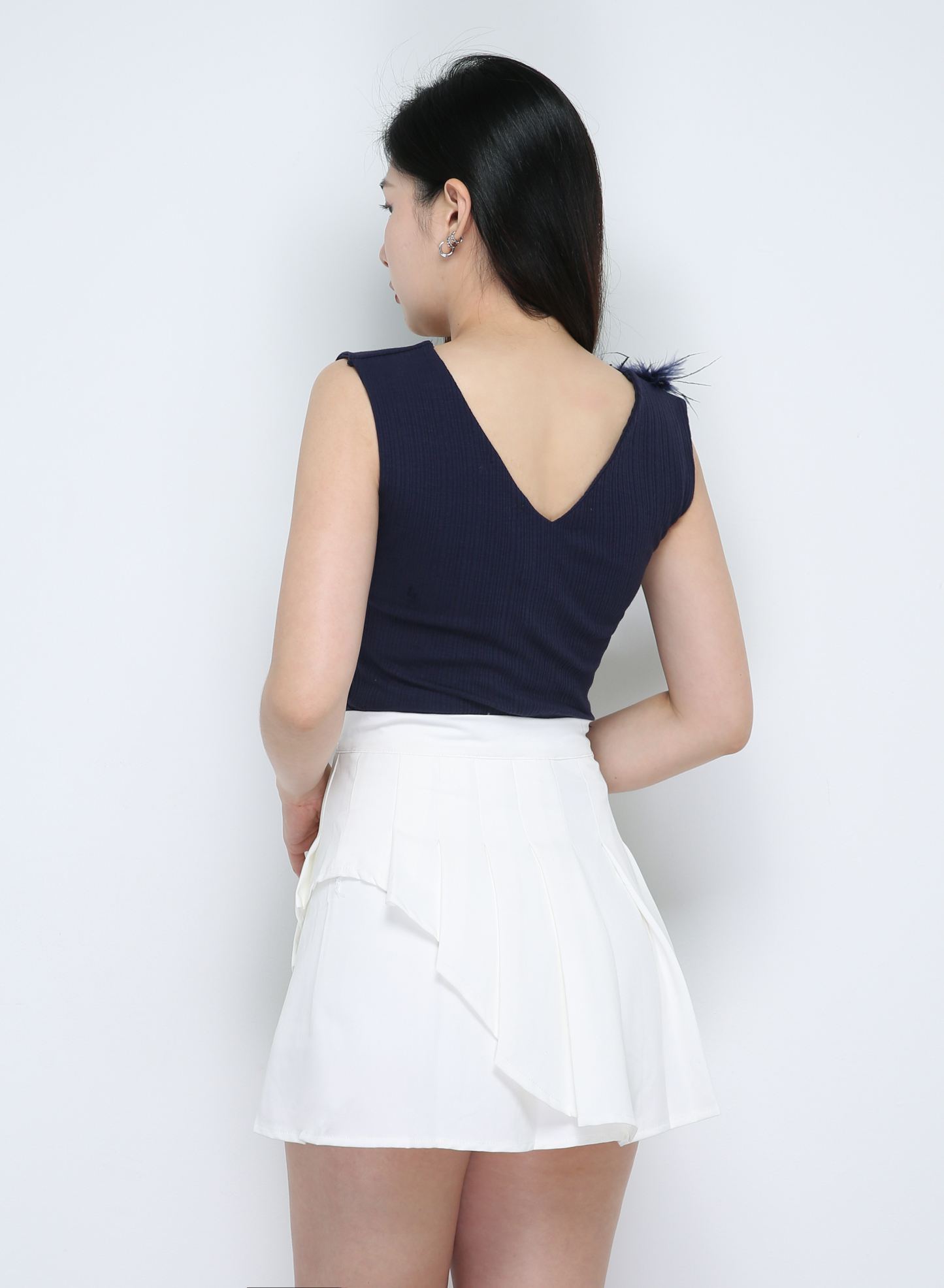 Knitted Decorative With Fur Top 33761