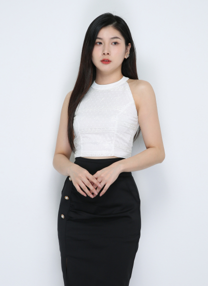 Halter Back Zip Top 33789