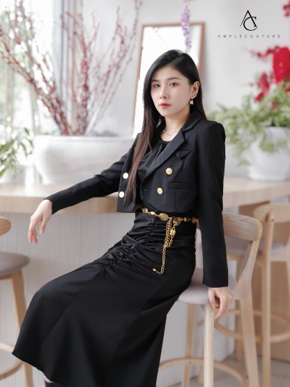 Elegant Halter Side Pleated Dress 33793