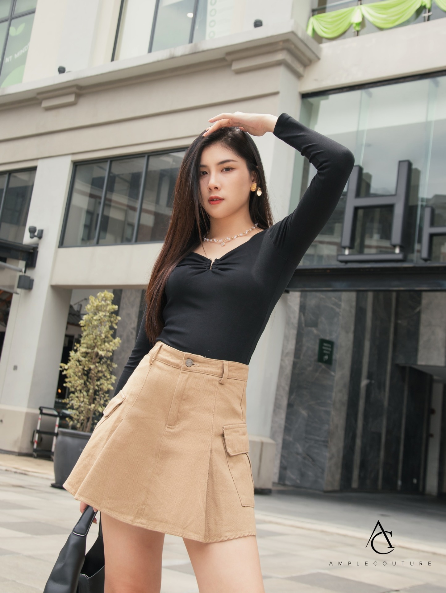 Long Sleeve Pleated Top 33889