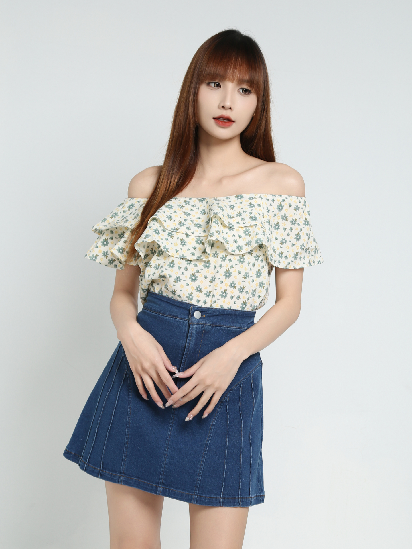 Sloping Floral Top 34001