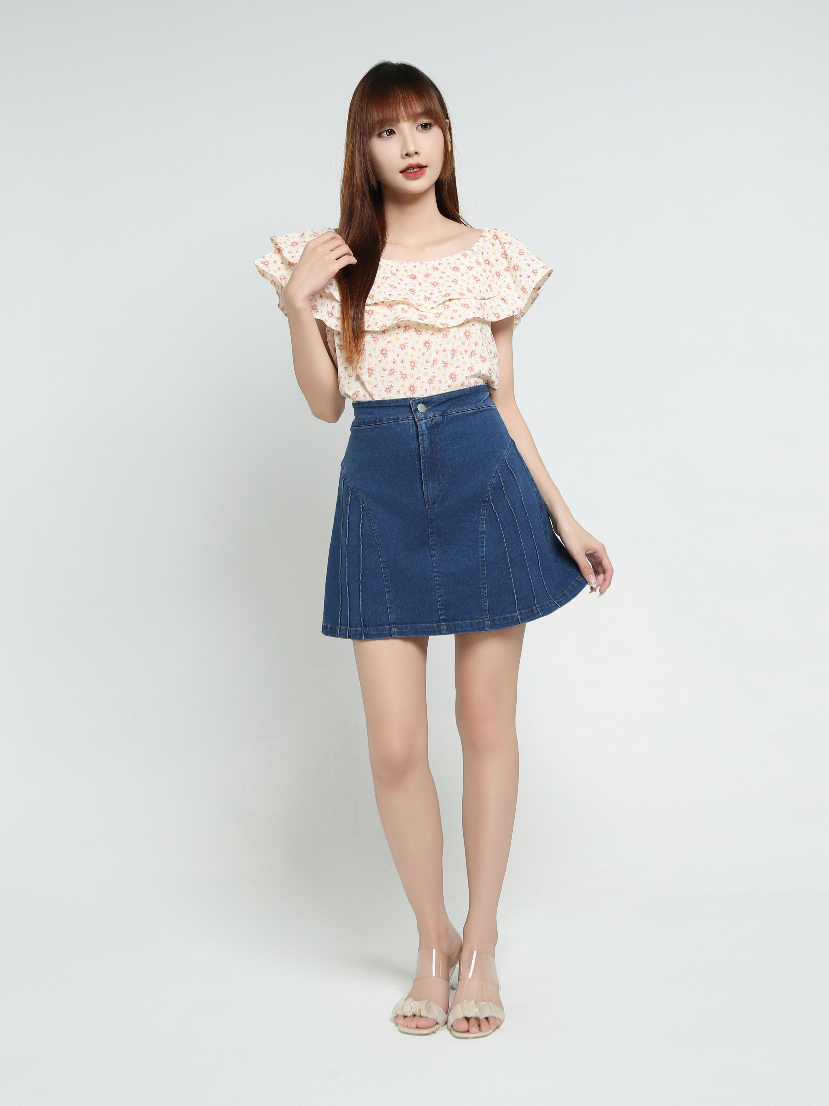 Sloping Floral Top 34001