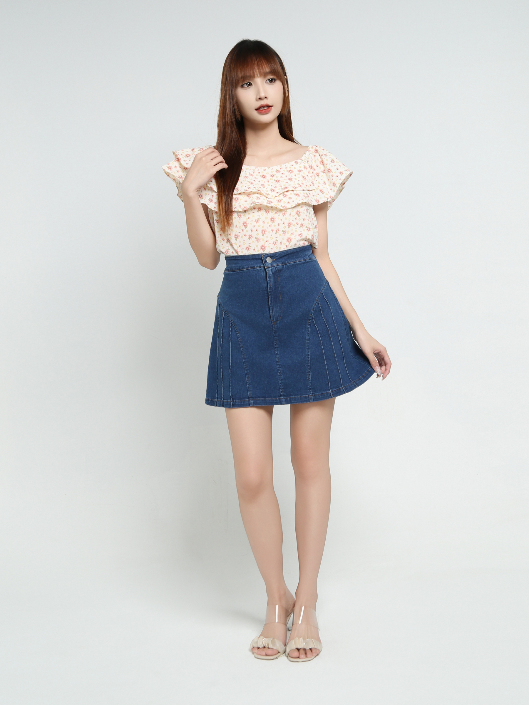 Sloping Floral Top 34001