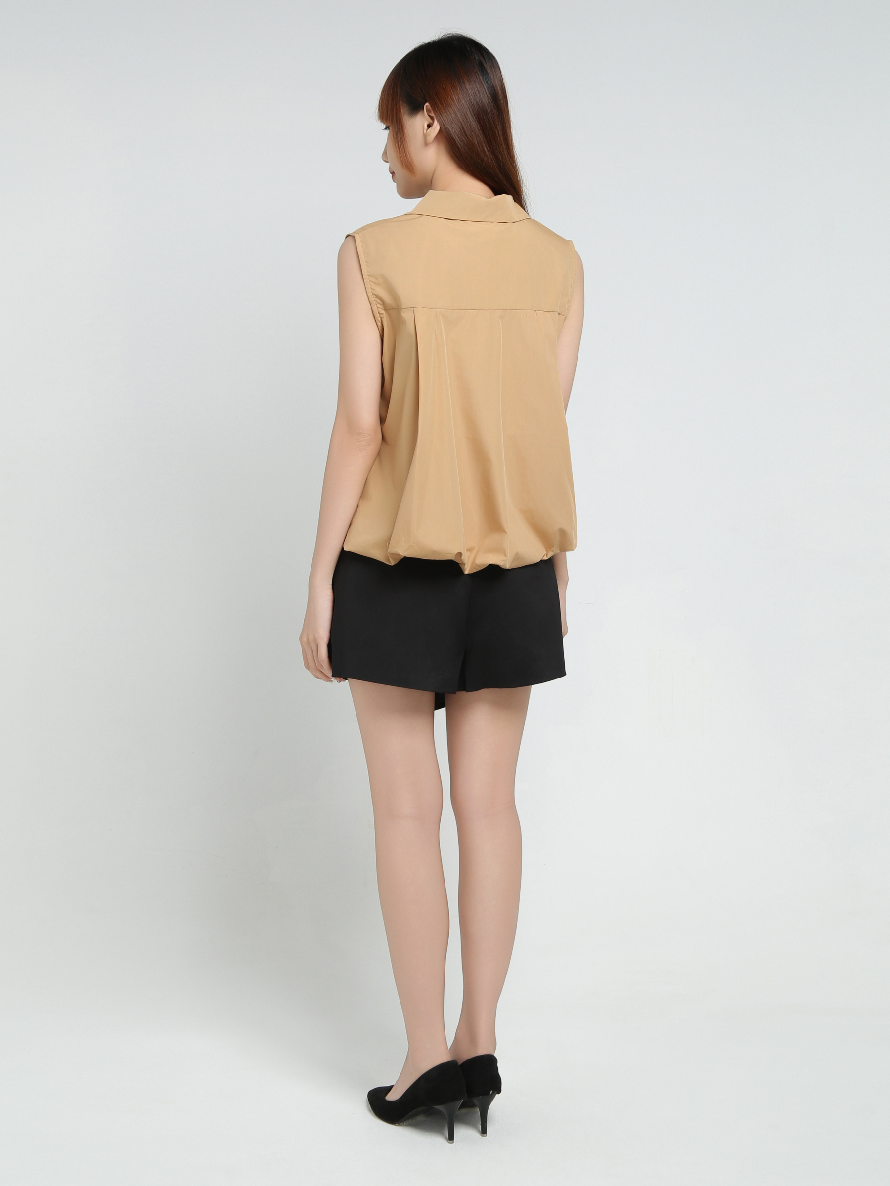 Sleeveless Front Button Top 34007