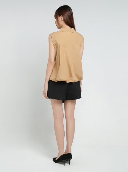 Sleeveless Front Button Top 34007