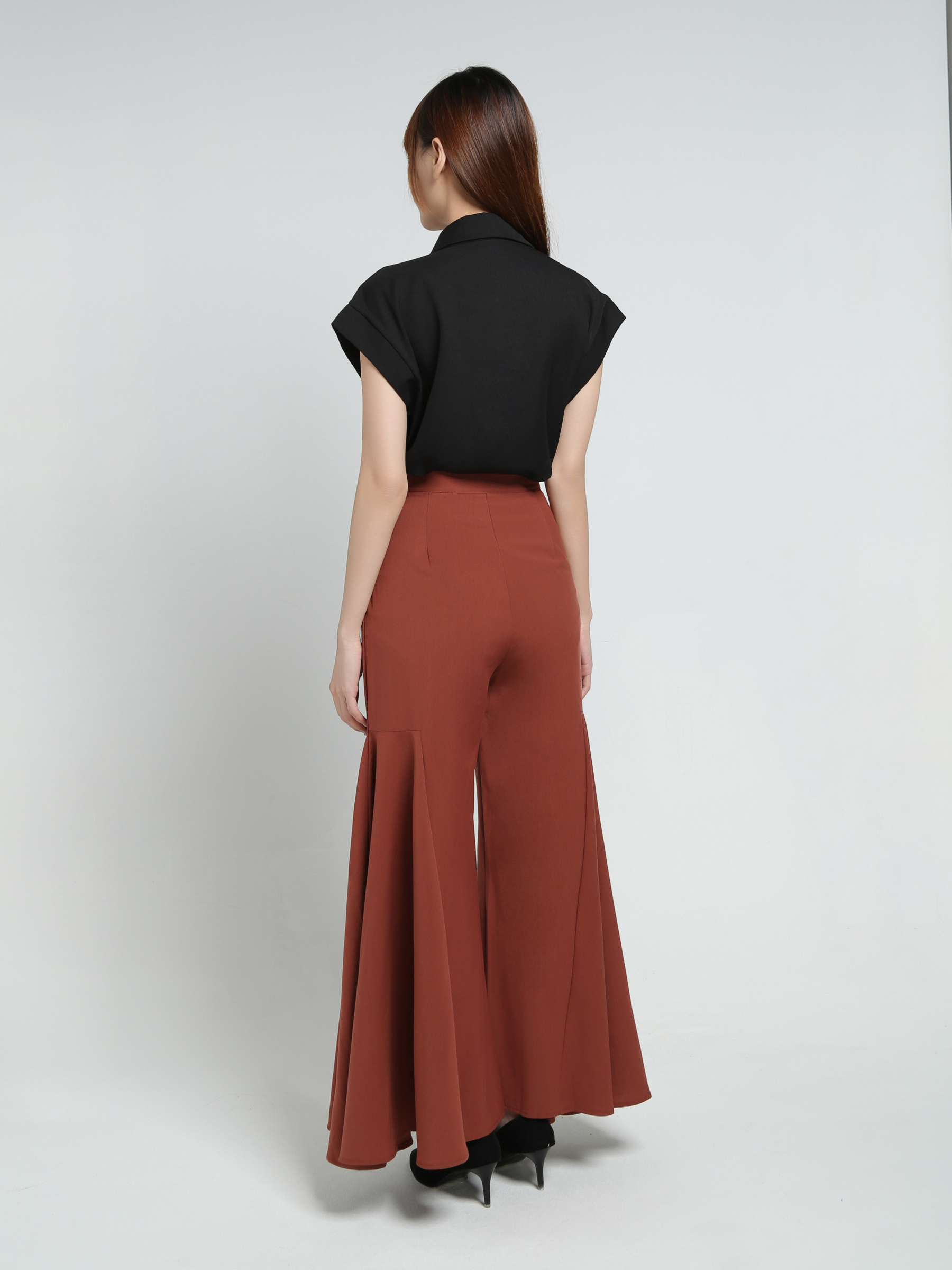 High Waist Ruffles Long Pants 34097