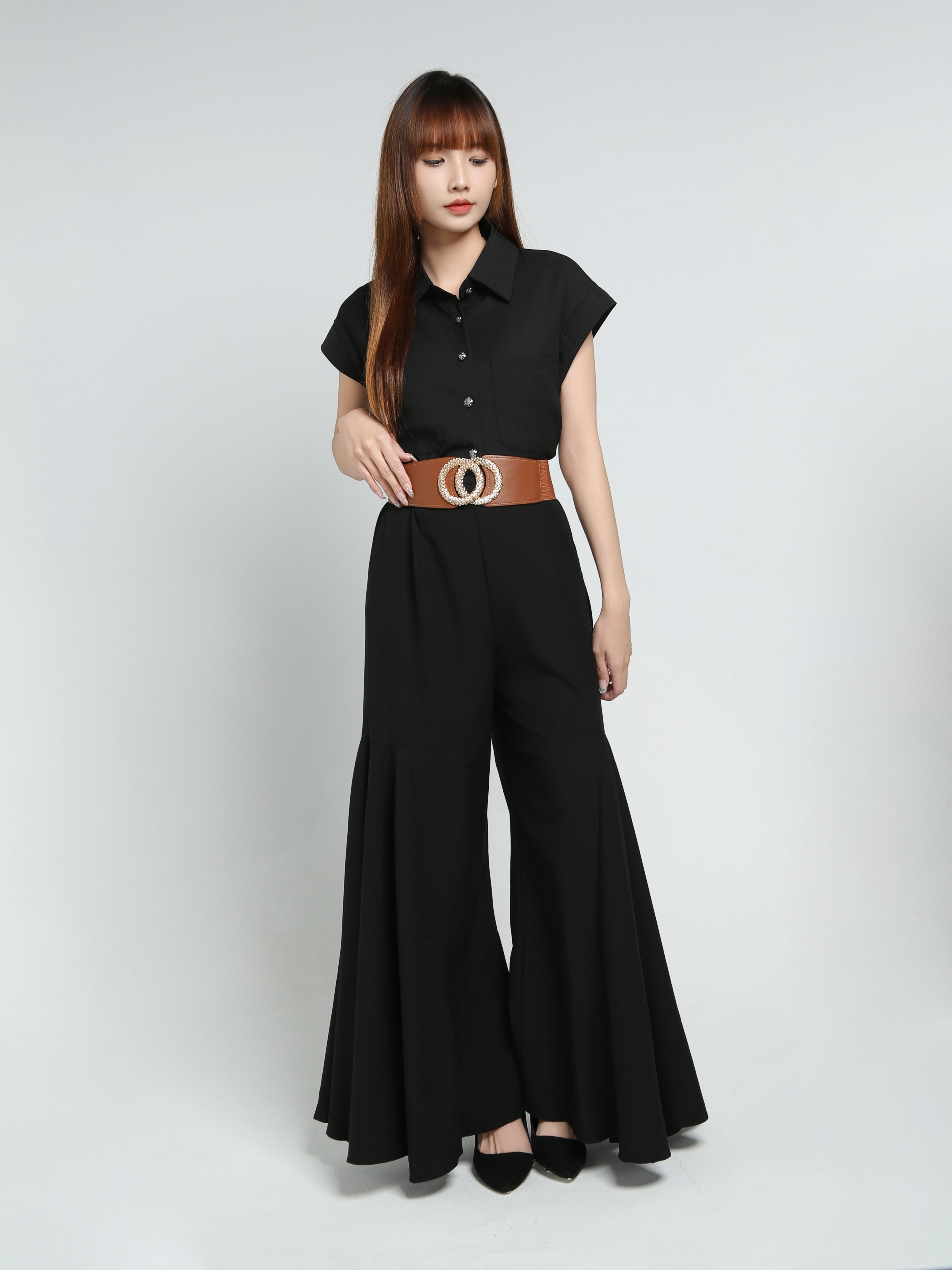 High Waist Ruffles Long Pants 34097