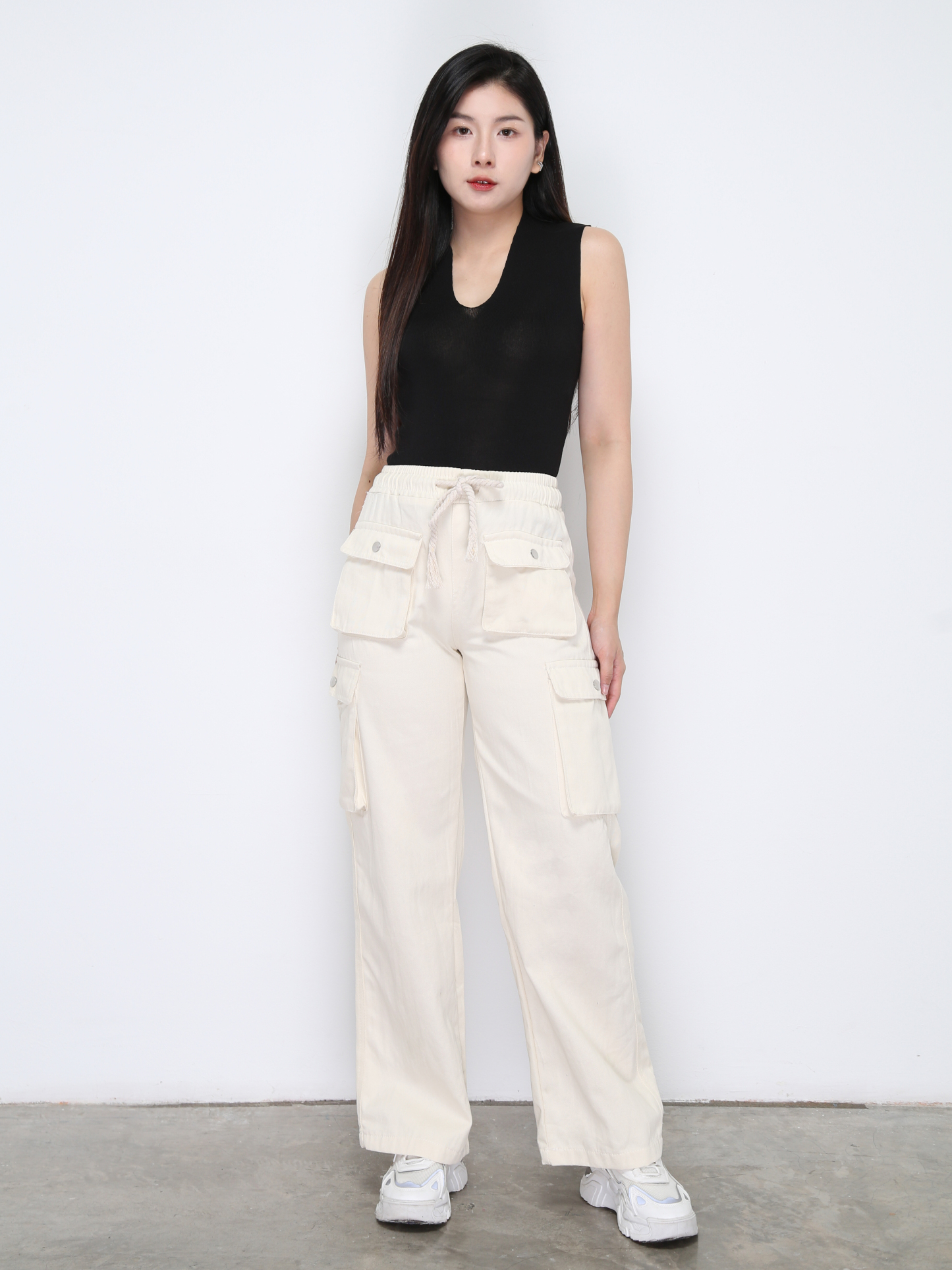 Waist Stretchable Long Pants 34032