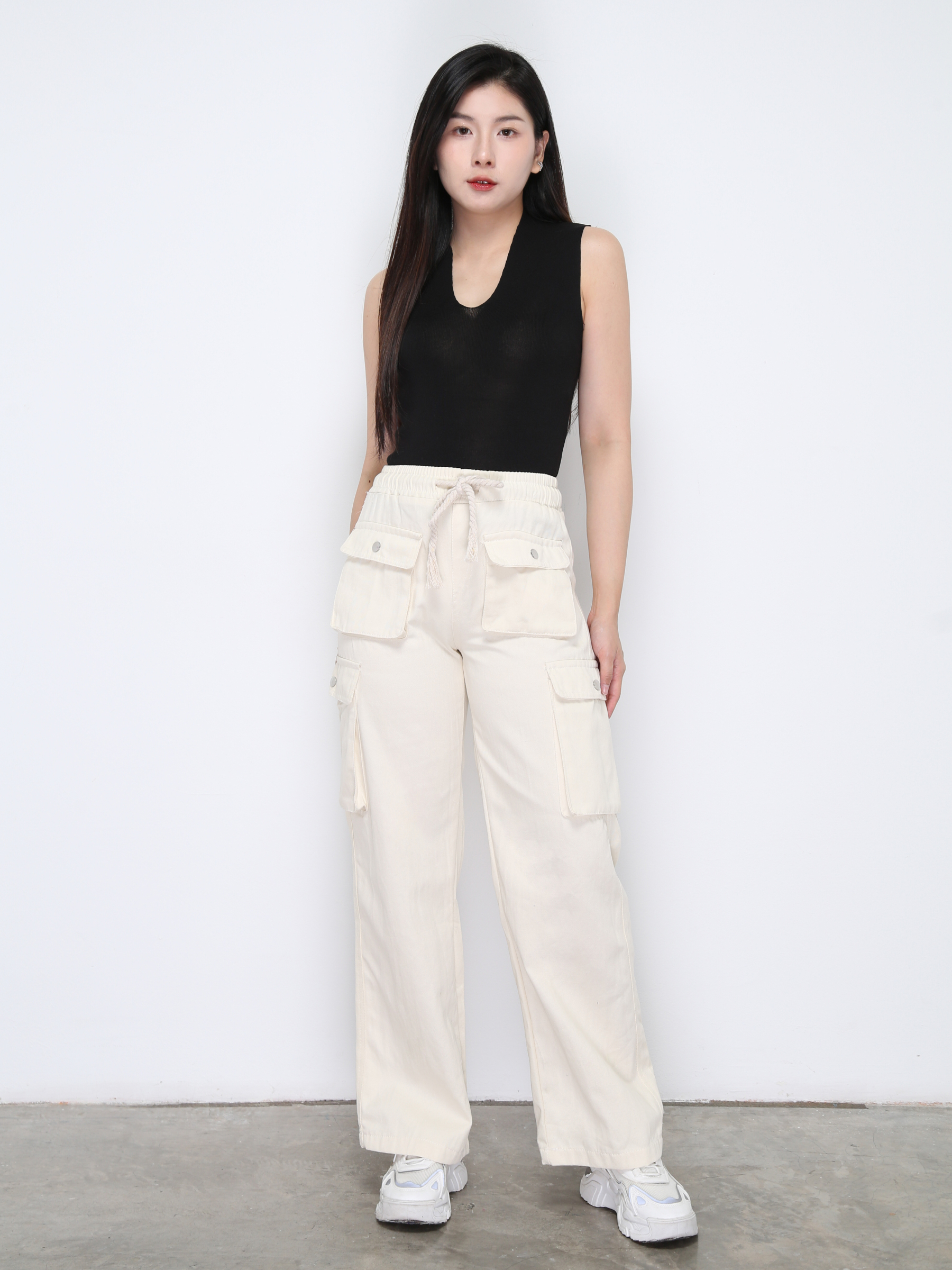 Waist Stretchable Long Pants 34032