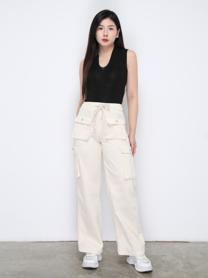 Waist Stretchable Long Pants 34032