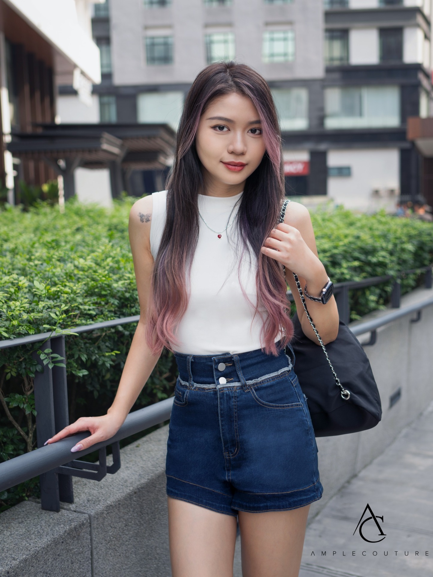 High Waist Denim Short Pants 34010