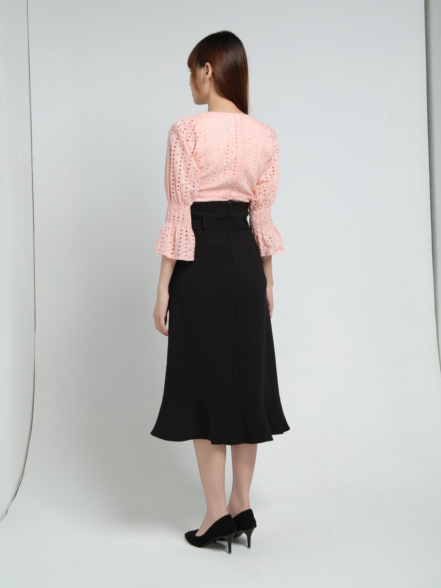 High Waist Ruffles With Belt Skirt 34142