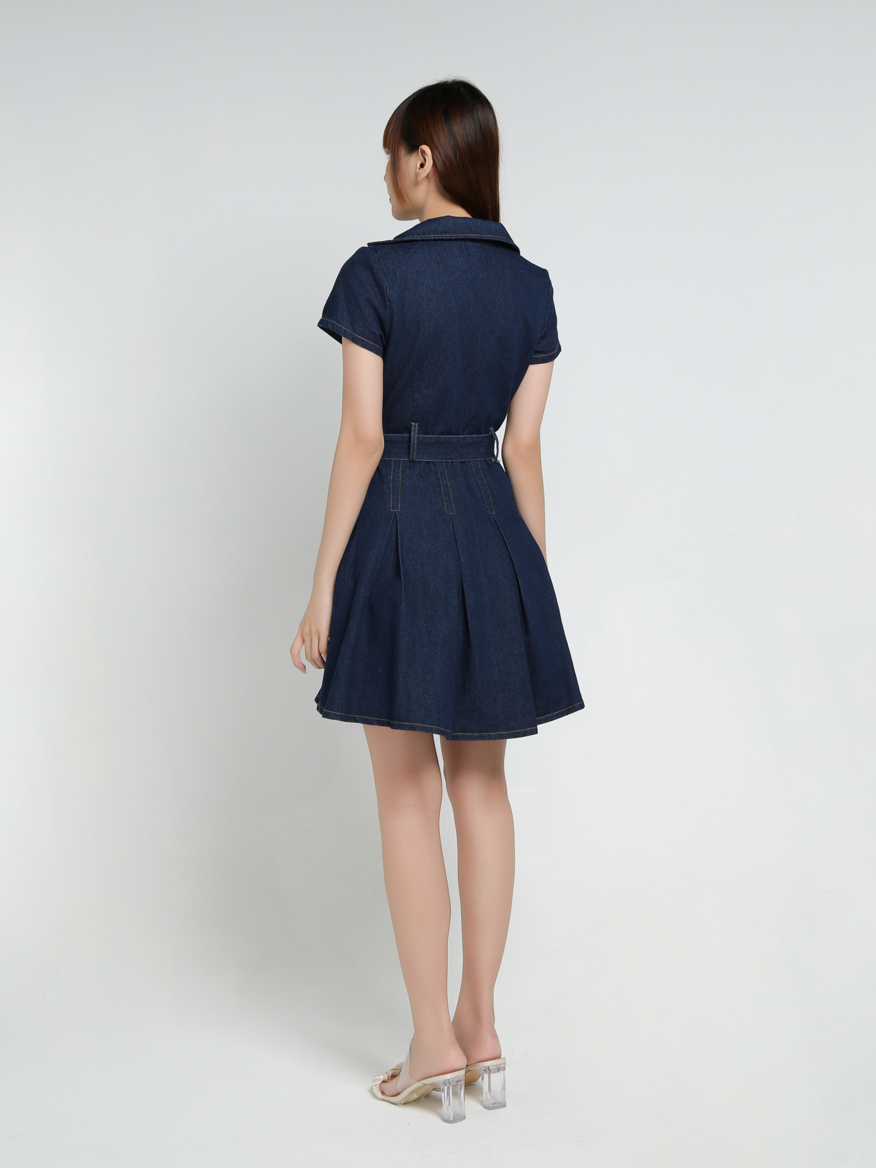 Denim With Belt Dress 34056