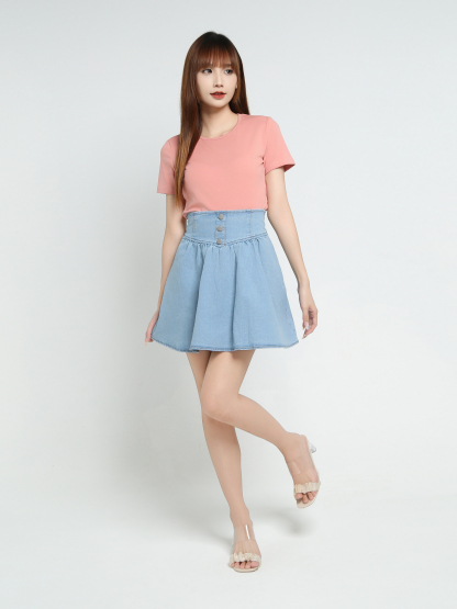 High Waist Denim Skirt Pants 34058